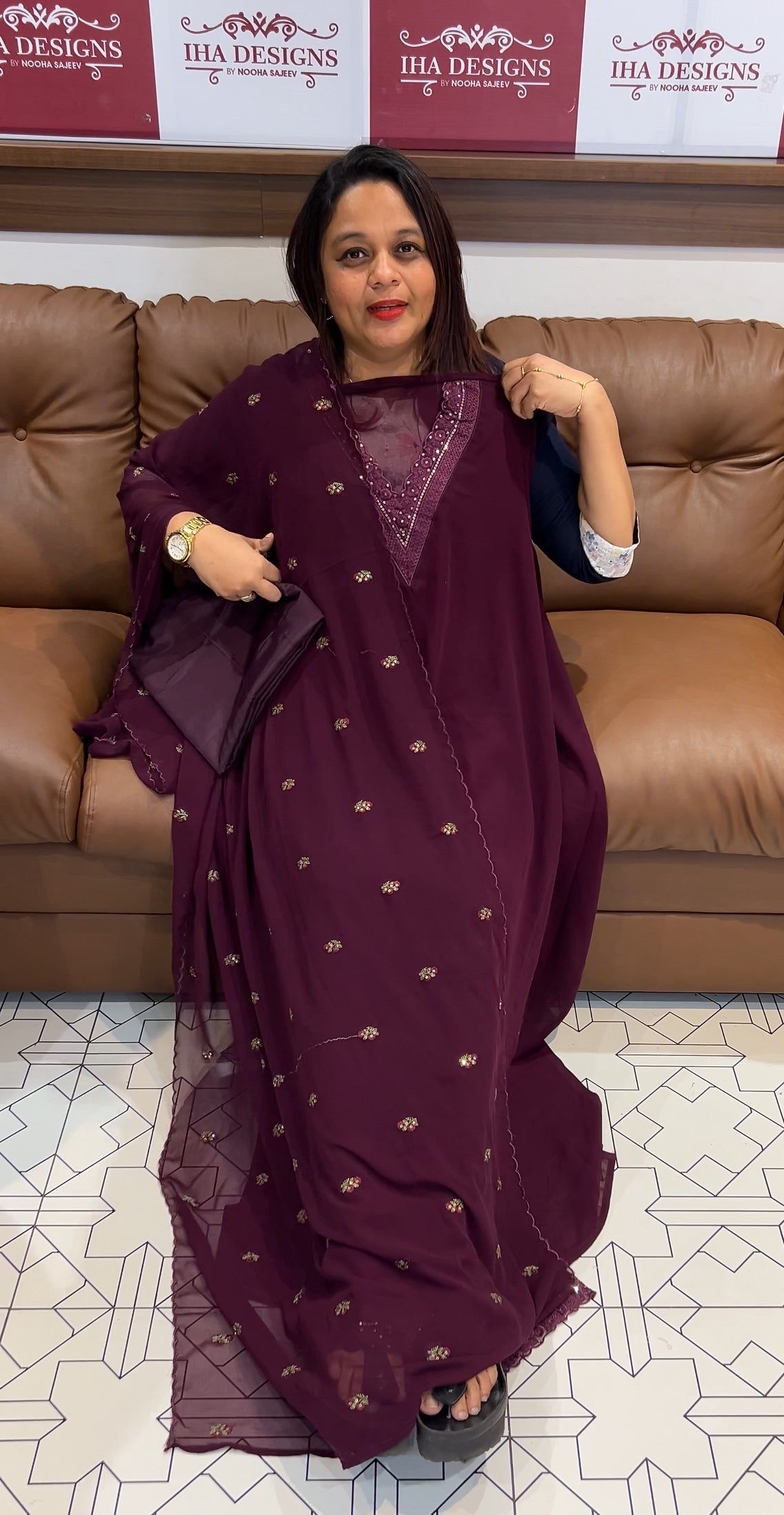 FAUX GEORGETTE UNSTITCHED SALWAR SUITS - IHA 9761