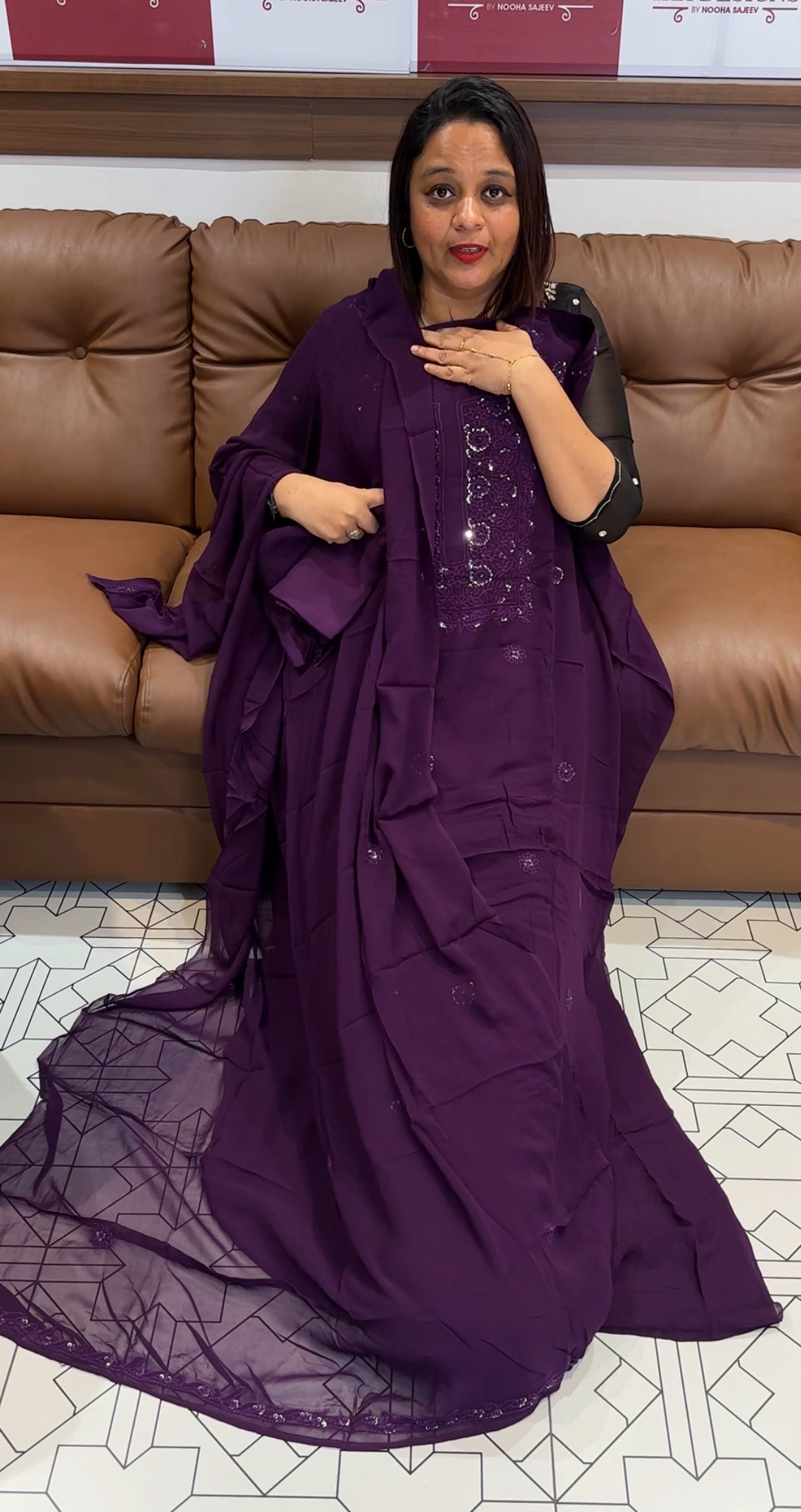 LUCKNOWI CHIKANKARI UNSTITCHED SALWAR SUITS COLLECTION - IHA 9705