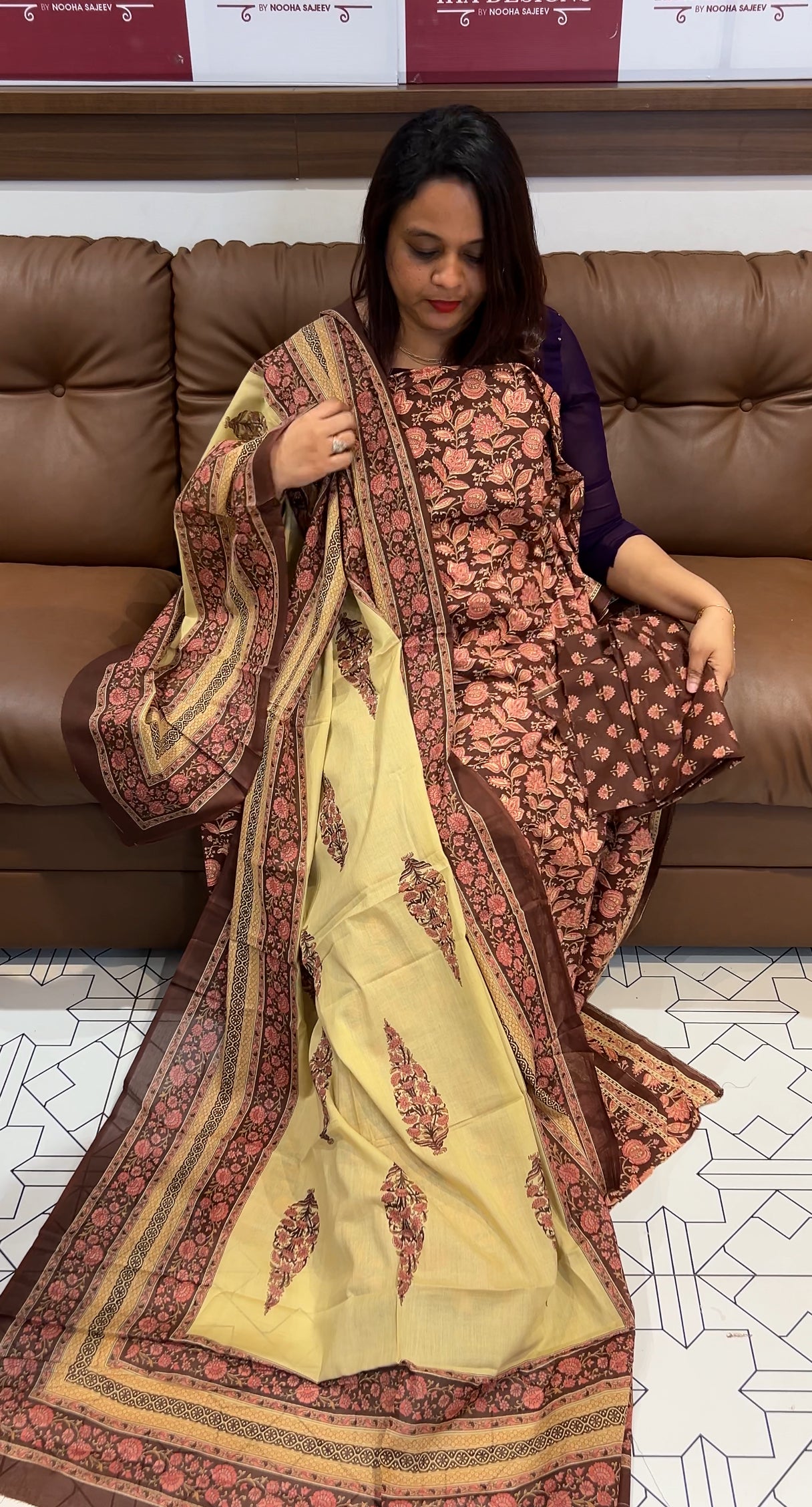COTTON PRINTED UNSTITCHED SALWAR SUITS - IHA 9789