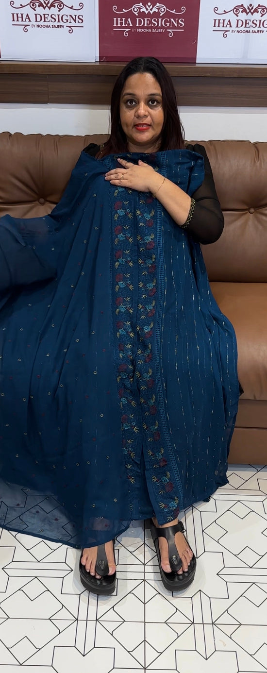 VISCOSE GEORGETTE UNSTITED SALWAR SUITS - IHA 8414