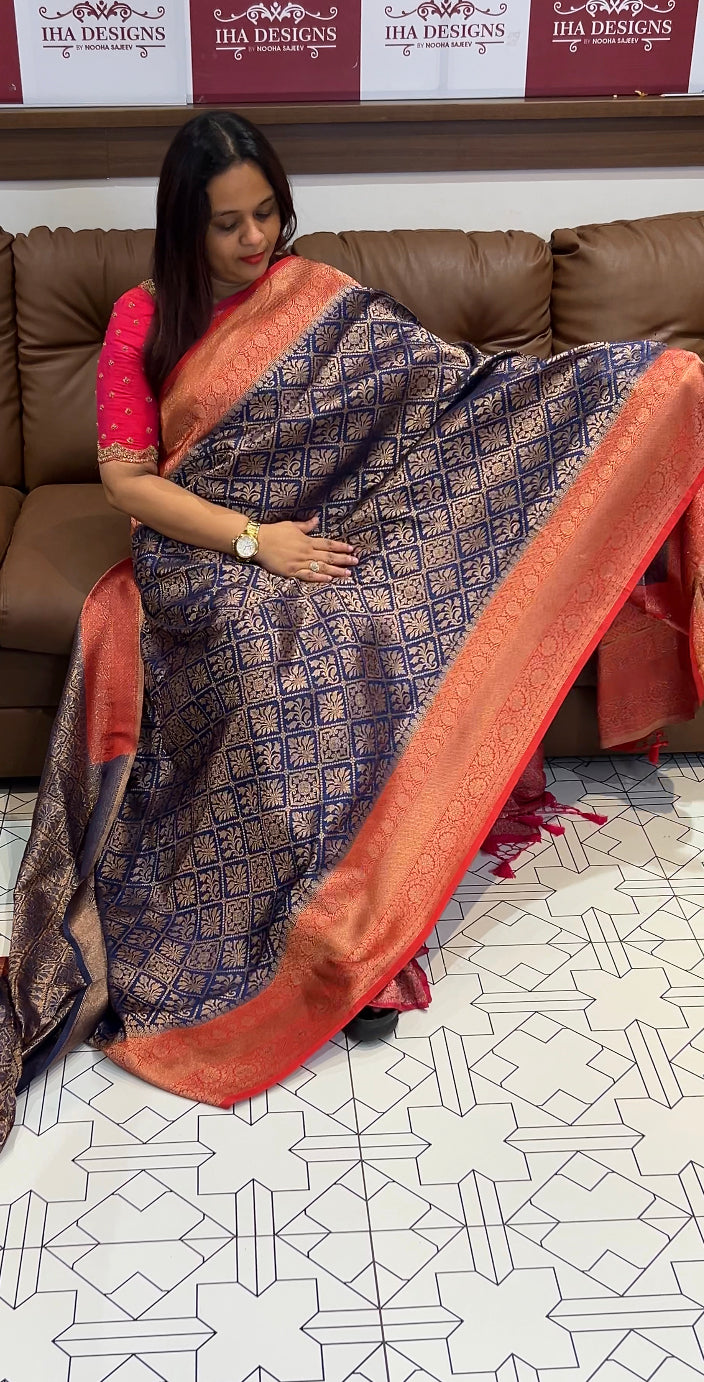 FORWARD SEMI KATAN SILK SAREES - IHA 9828