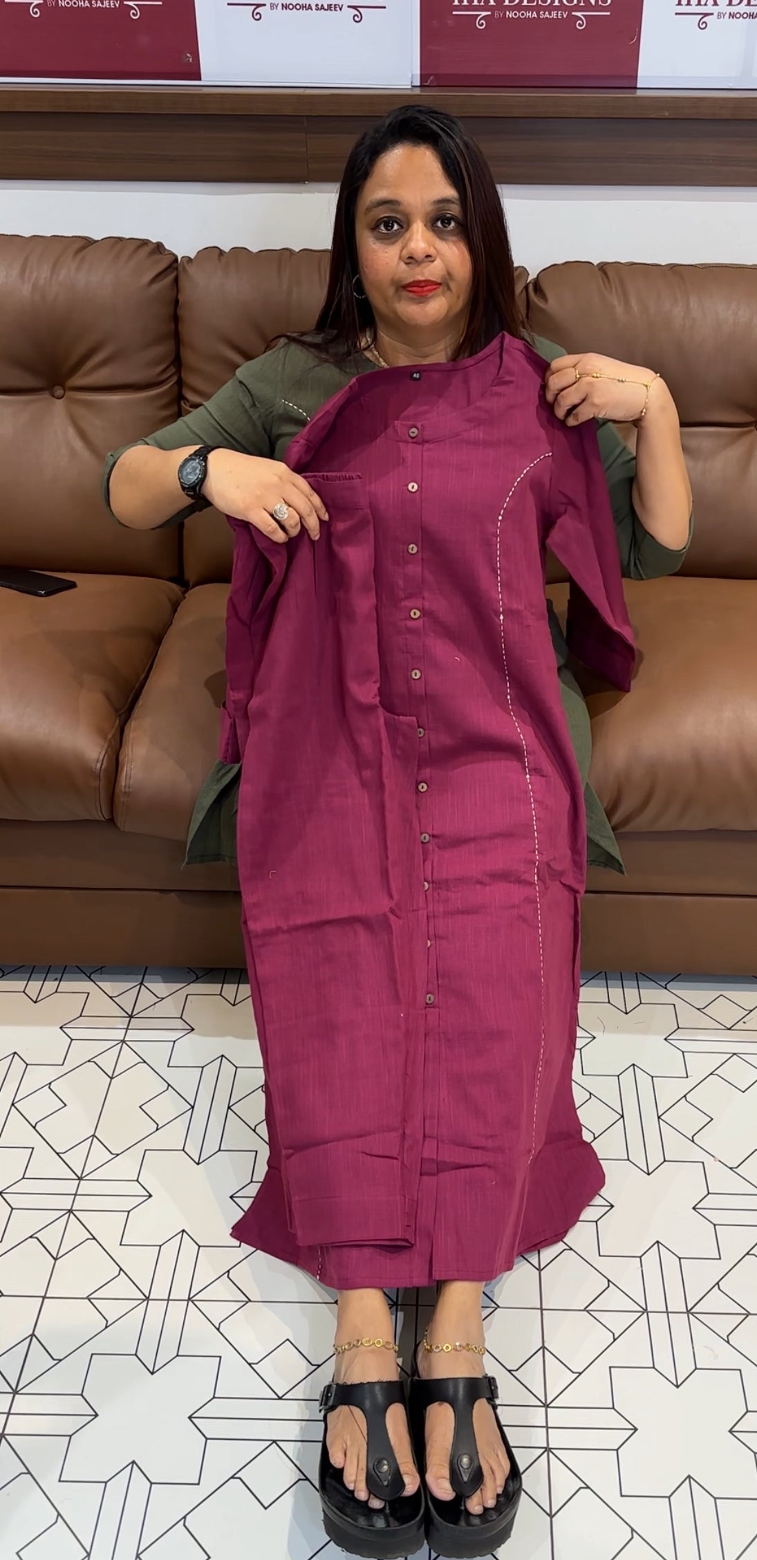 COTTON LINEN TOP AND BOTTOM - IHA 9888