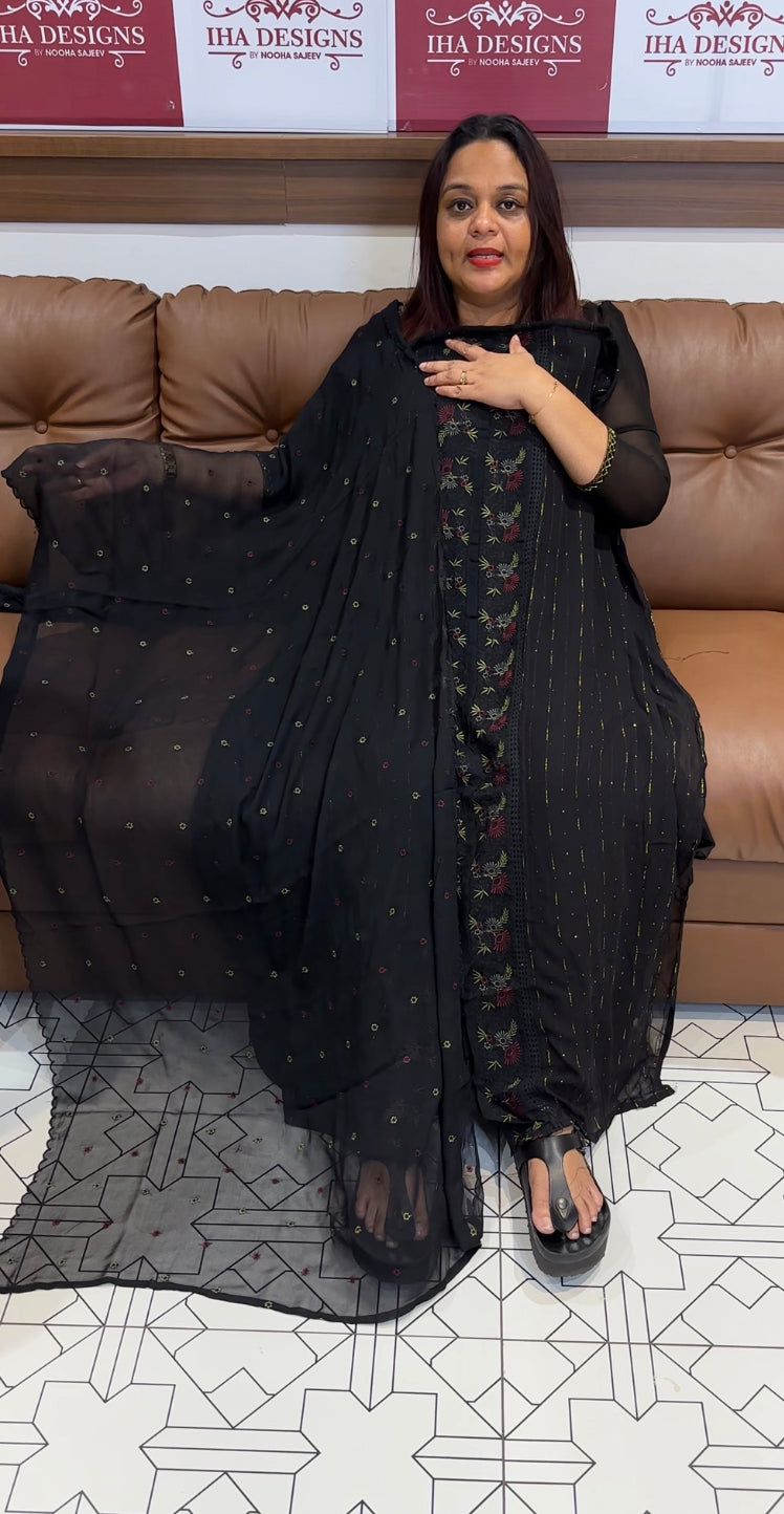 VISCOSE GEORGETTE UNSTITED SALWAR SUITS - IHA 8414