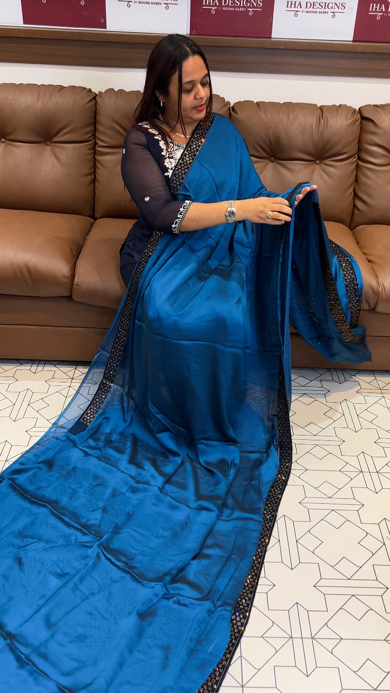 SILKY GEORGETTE SAREES - IHA 8300