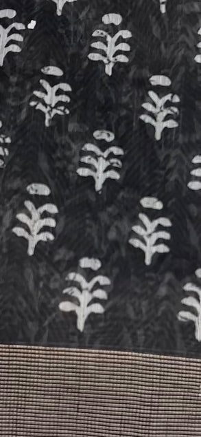 BUDGET BUY PRINTED SEMI LINEN SAREE - IHA 8169