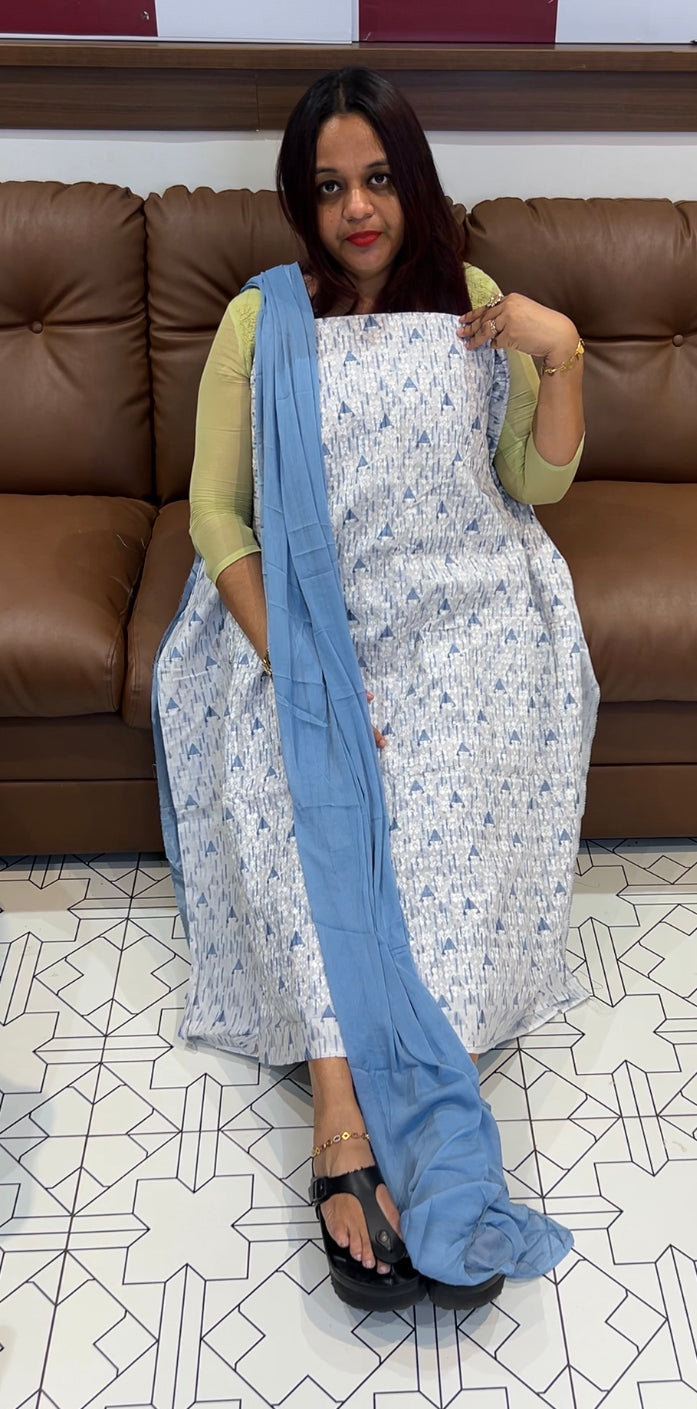 PRINTED COTTON UNSTITCHED SALWAR SUITS - IHA 8081