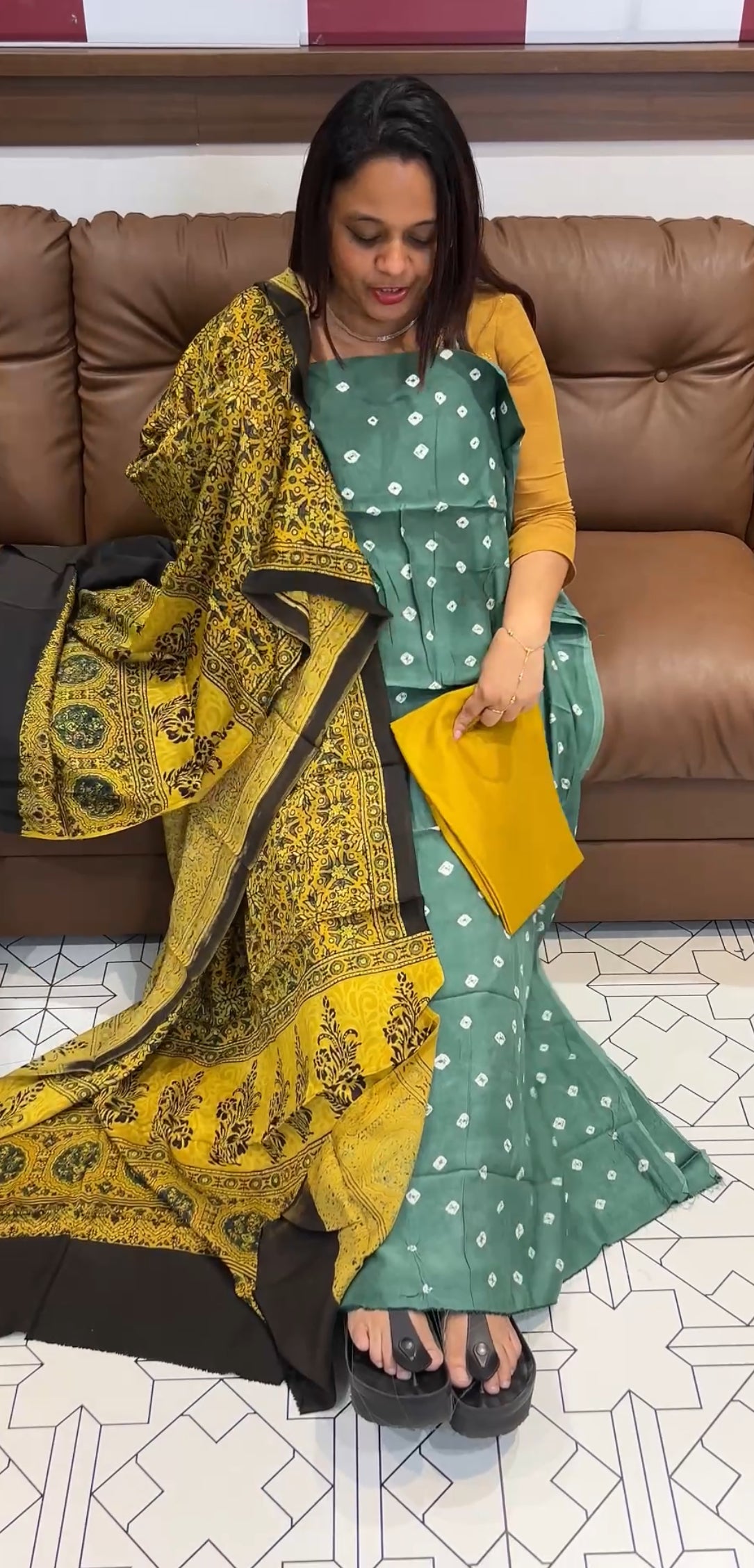 BANDHEJ PRINTED MODAL UNSTITCHED SALWAR SUITS - IHA 9741