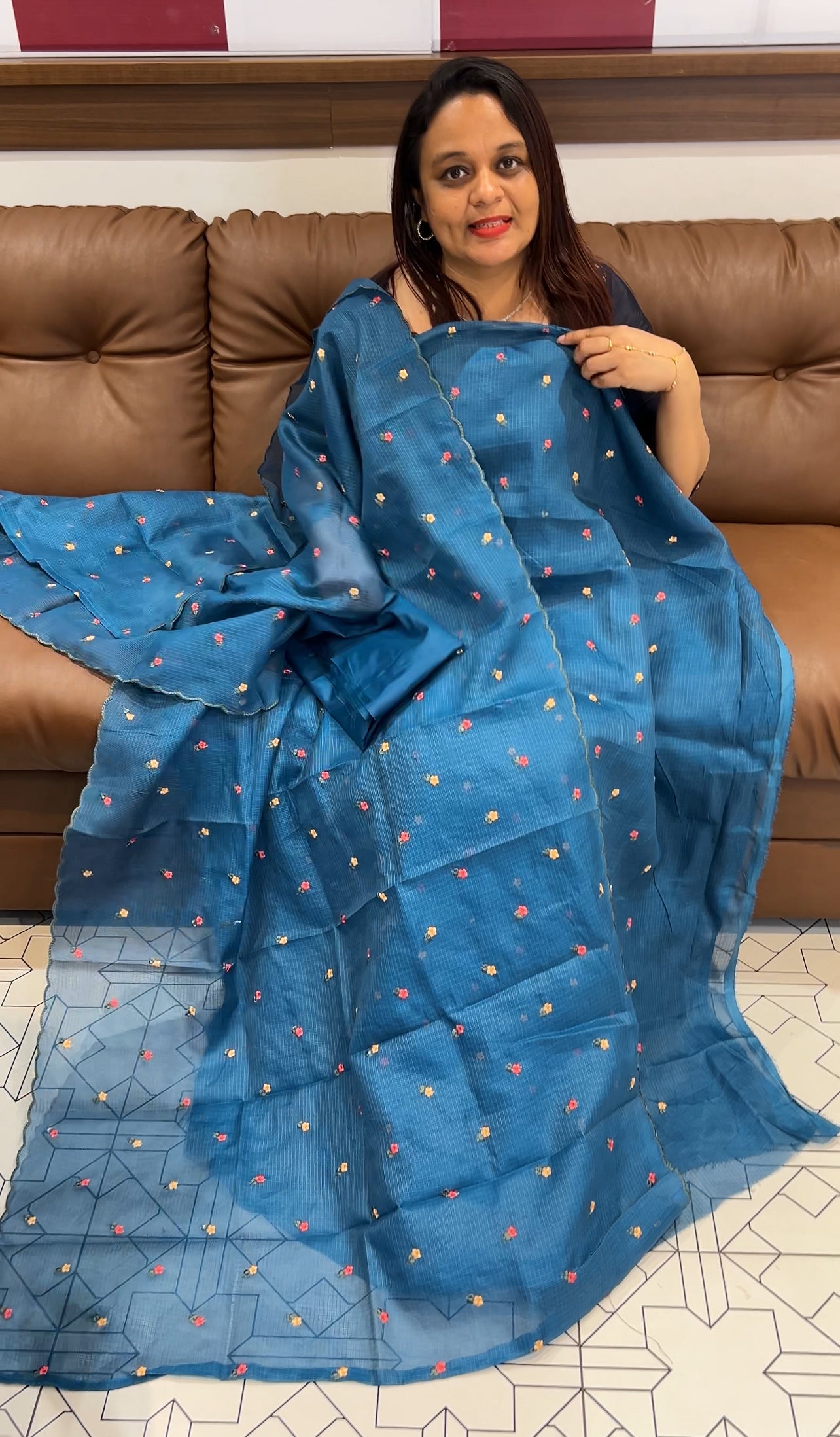 SILKY KOTA UNSTITCHED SALWAR SUITS - IHA 9854