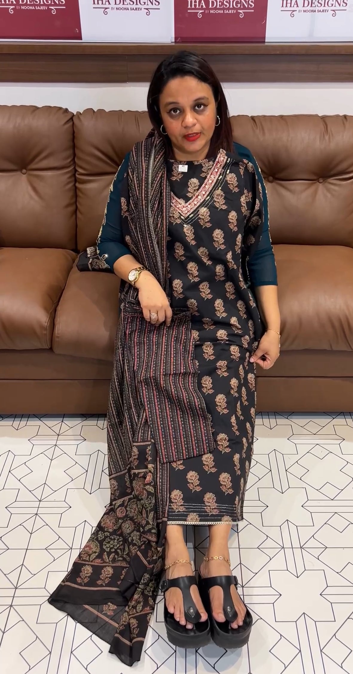 BUDGET BUY PRINTED COTTON TOP , BOTTOM AND DUPATTA - IHA 9759