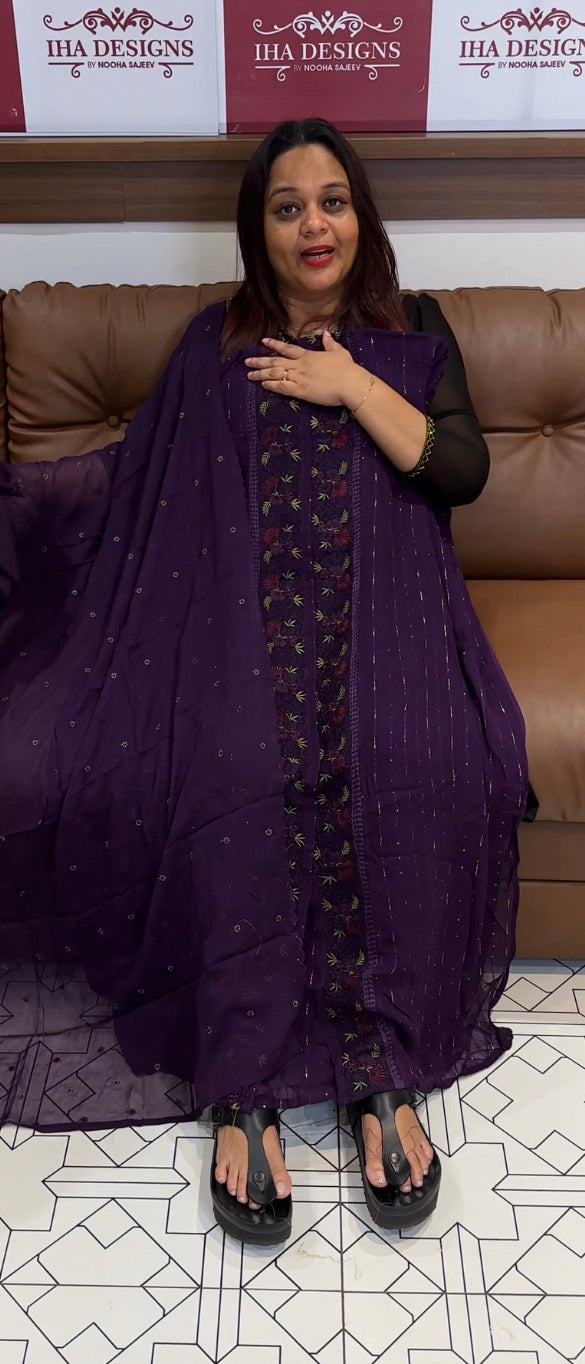 VISCOSE GEORGETTE UNSTITED SALWAR SUITS - IHA 8414