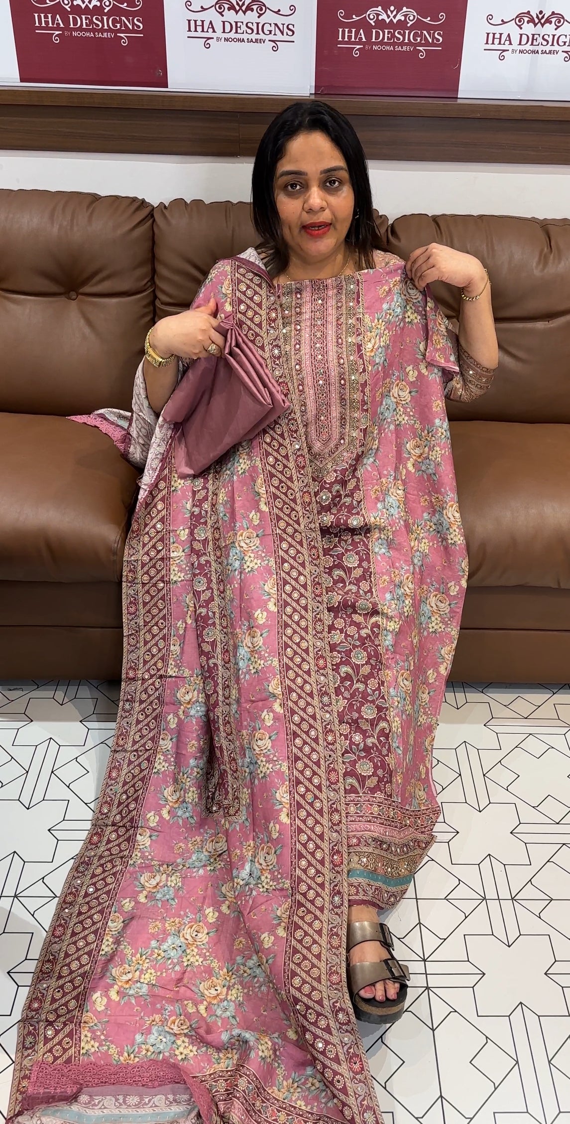 DIGITAL PRINTED SILK UNSTITCHED SALWAR SUITS - IHA 23011