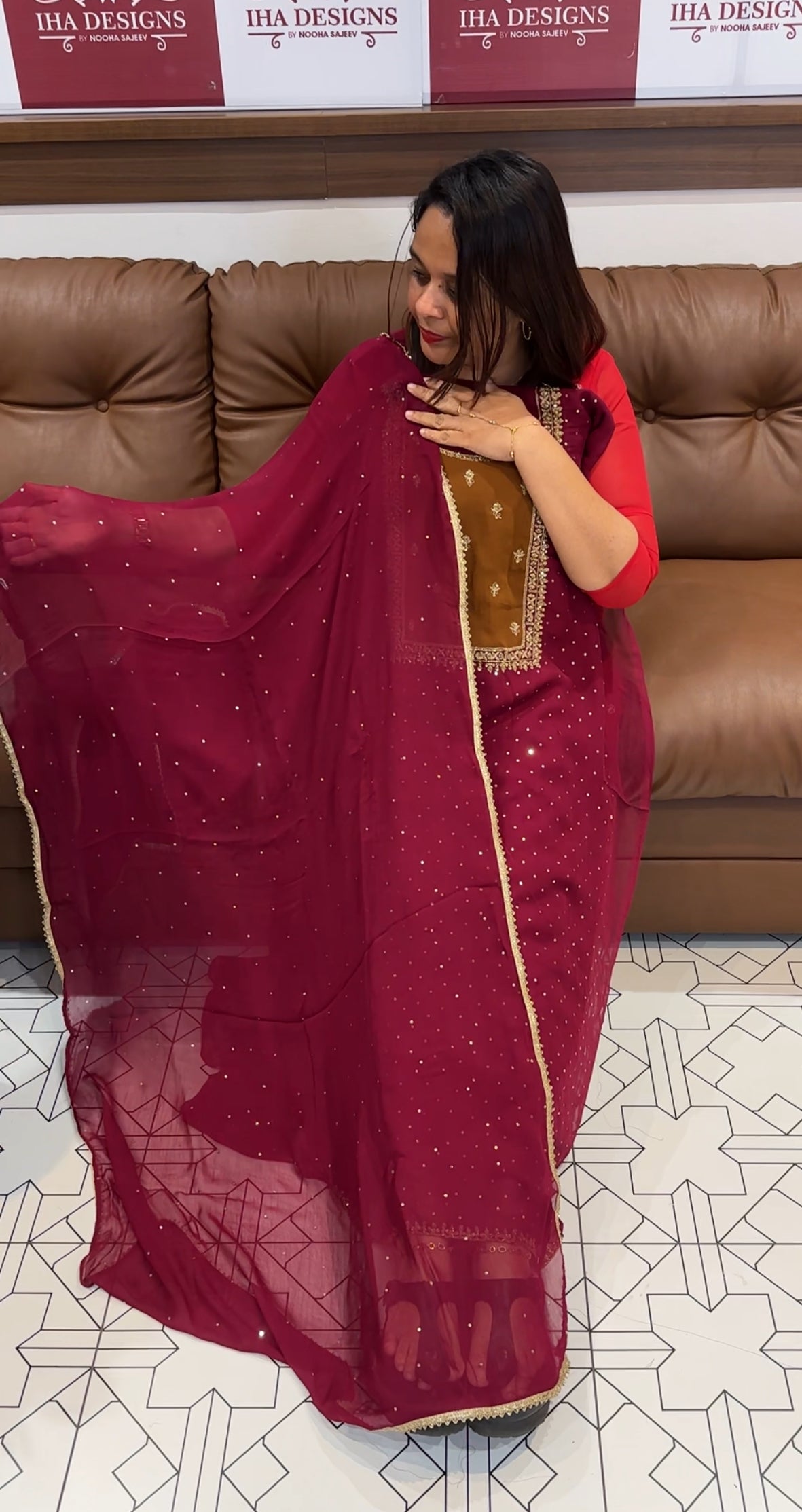 VISCOSE GEORGETTE UNSTITCHED SALWAR SUIT - IHA 9616