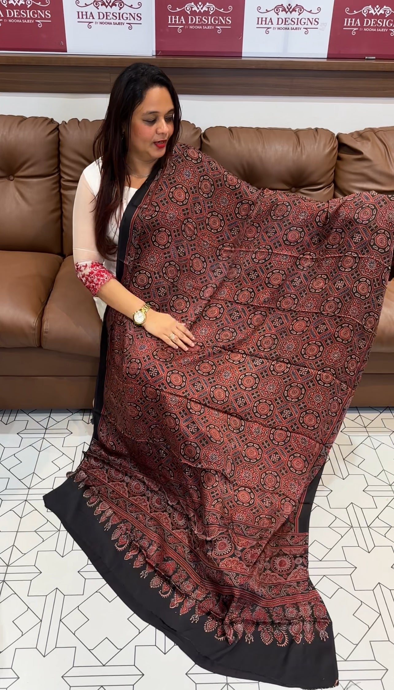 AJRAKH PRINTED MODAL DUPATTA - IHA 9629