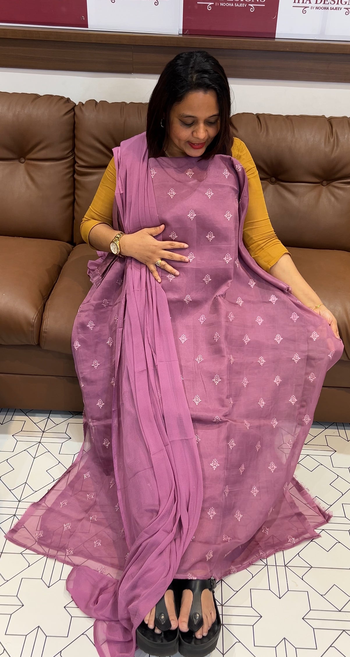 TABBY ORGANZA UNSTITCHED SALWAR SUITS - IHA 9735