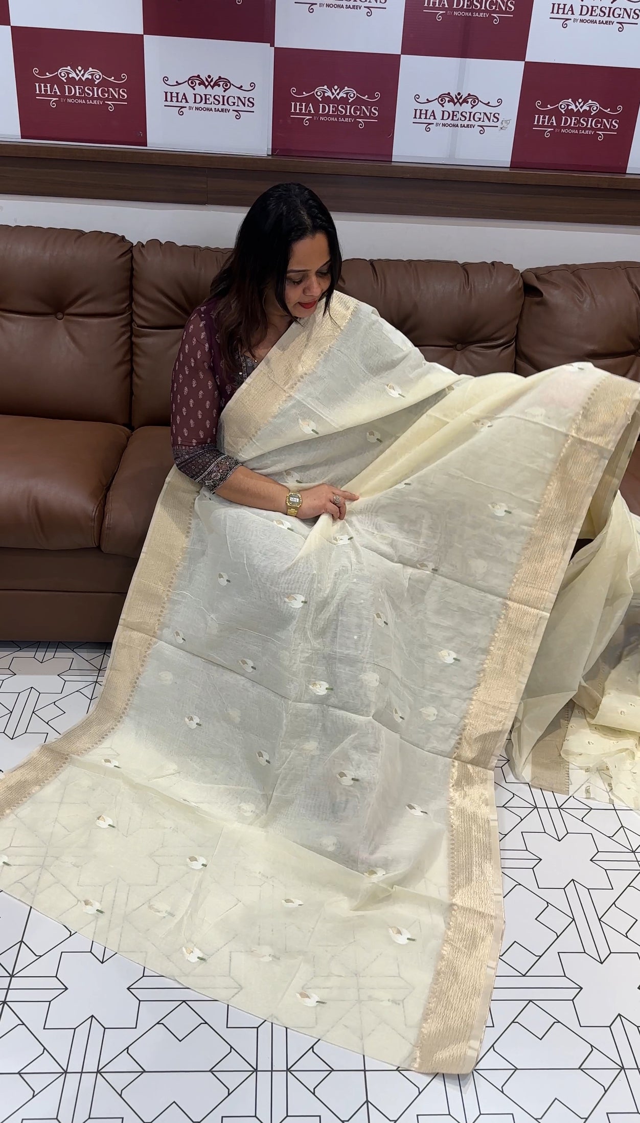 BANARASI CHANDERI SAREE- IHA 22095