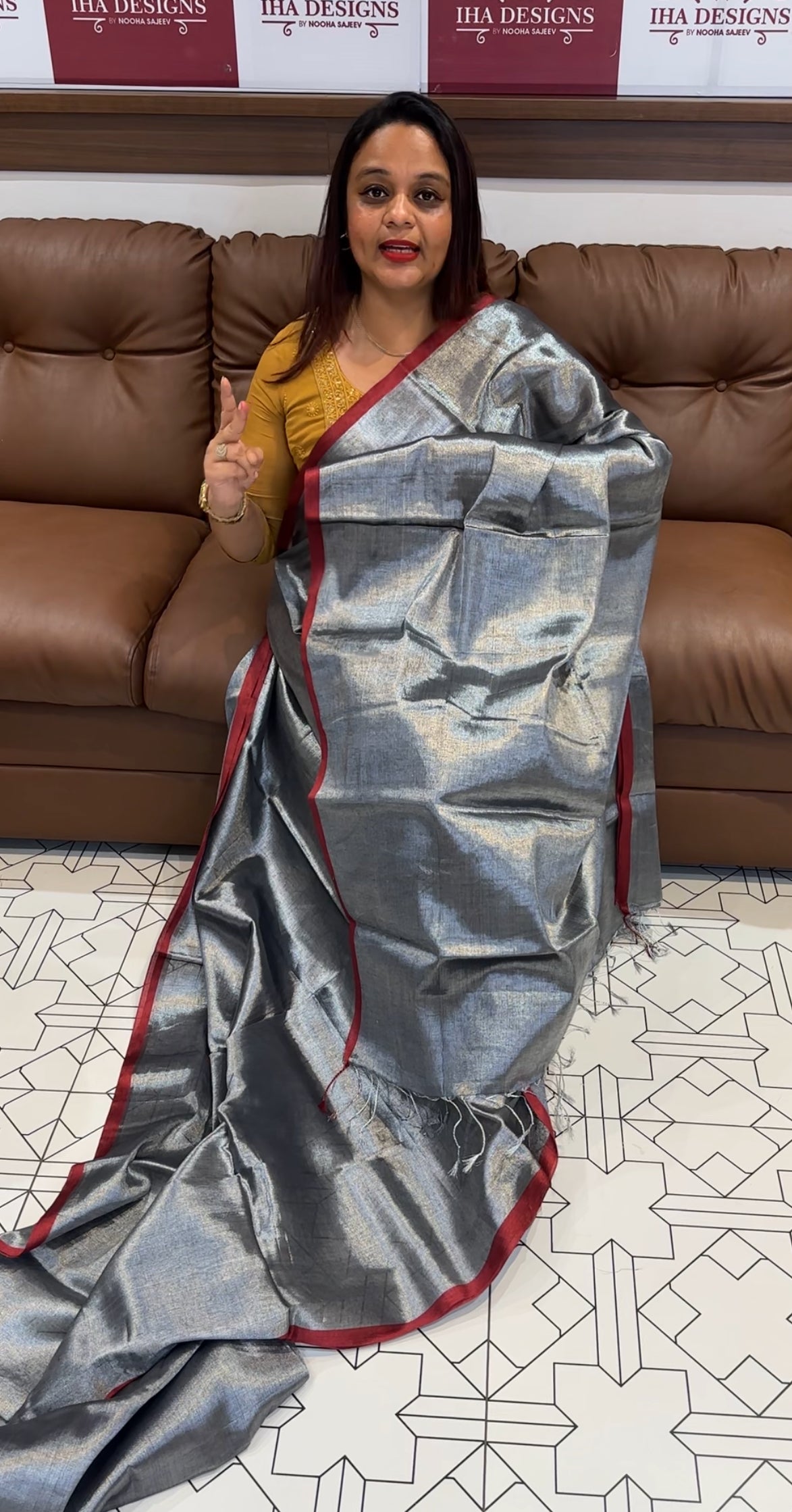 HANDLOOM TISSUE SAREES - IHA 9731