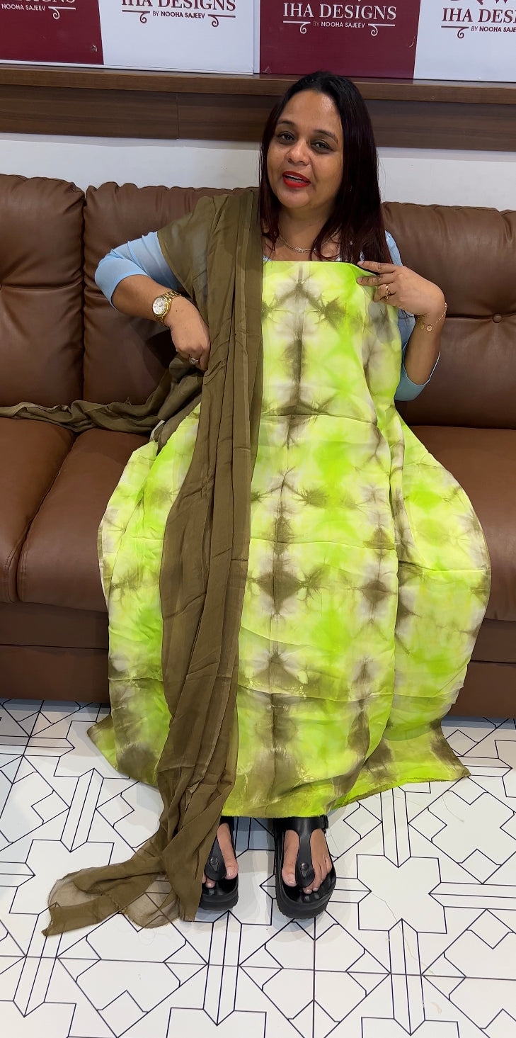 MARBALE DYEING COTTON UNSTITCHED SALWAR SUITS - IHA 8454