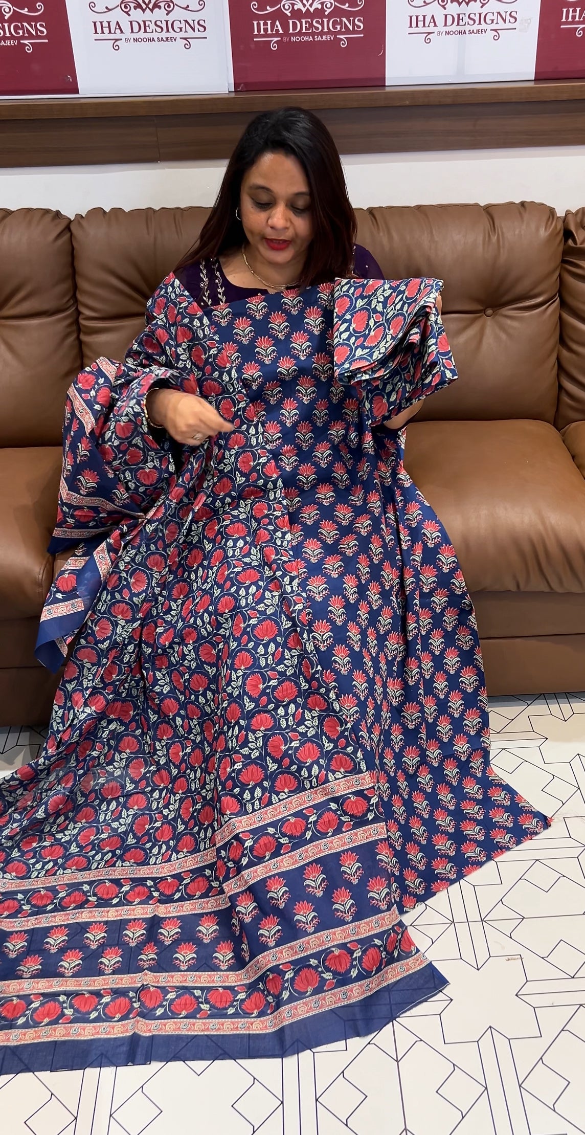 COTTON PRINTED UNSTITCHED SALWAR SUITS - IHA 9789