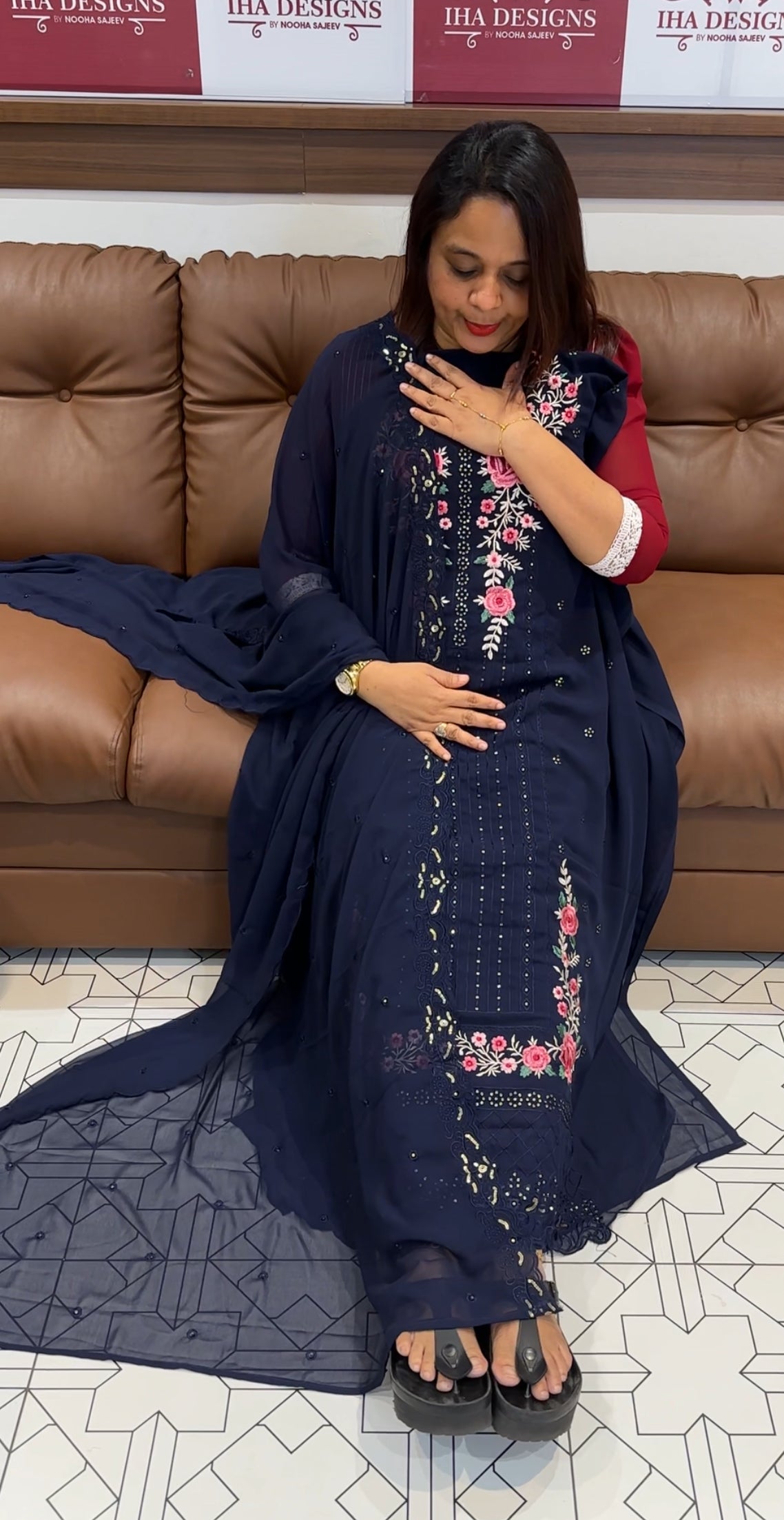 FAUX GEORGETTE UNSTITCHED SALWAR SUITS - IHA 9777