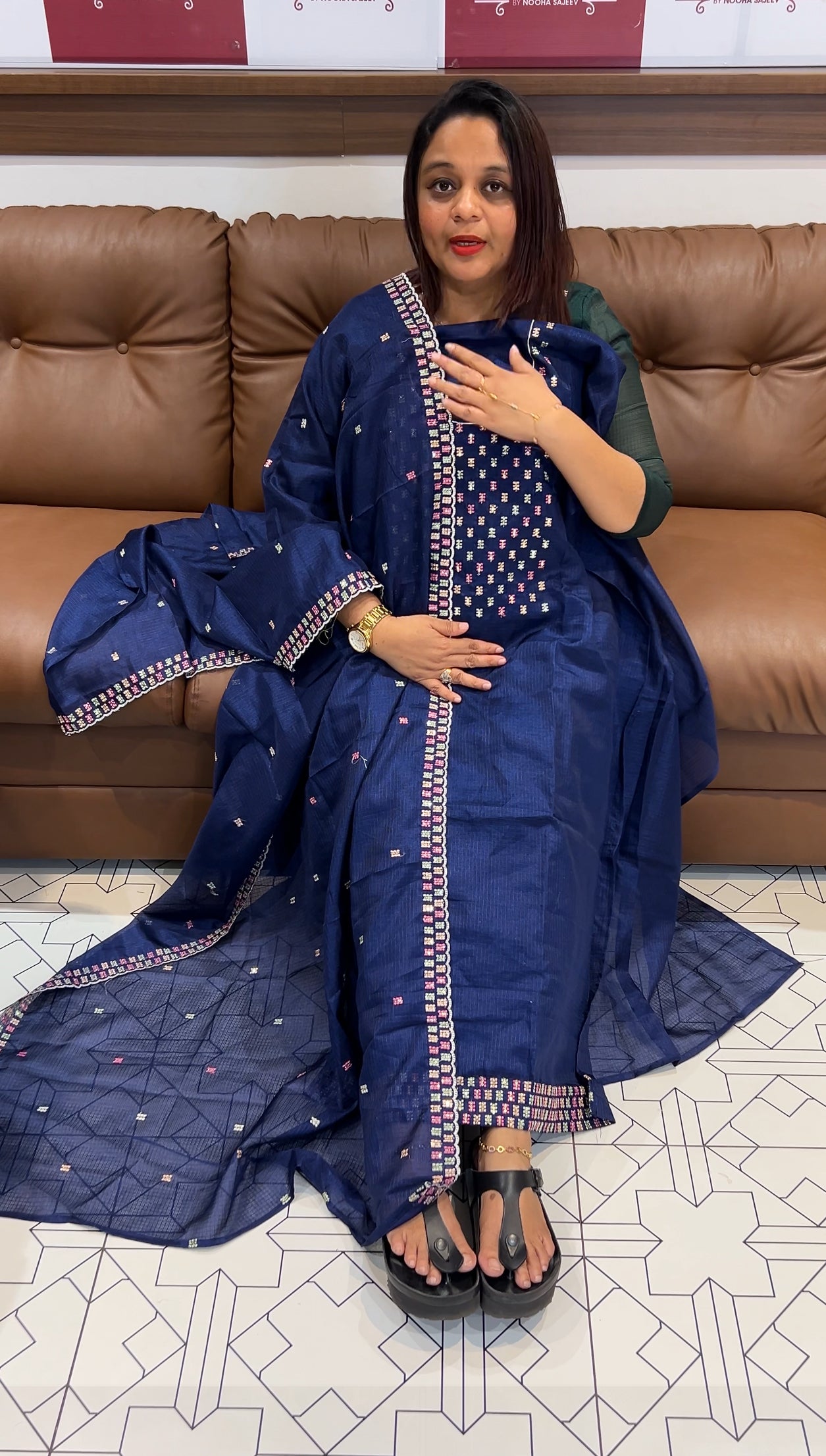 FORWARD SILKY KOTA UNSTITCHED SALWAR SUITS - IHA 9750