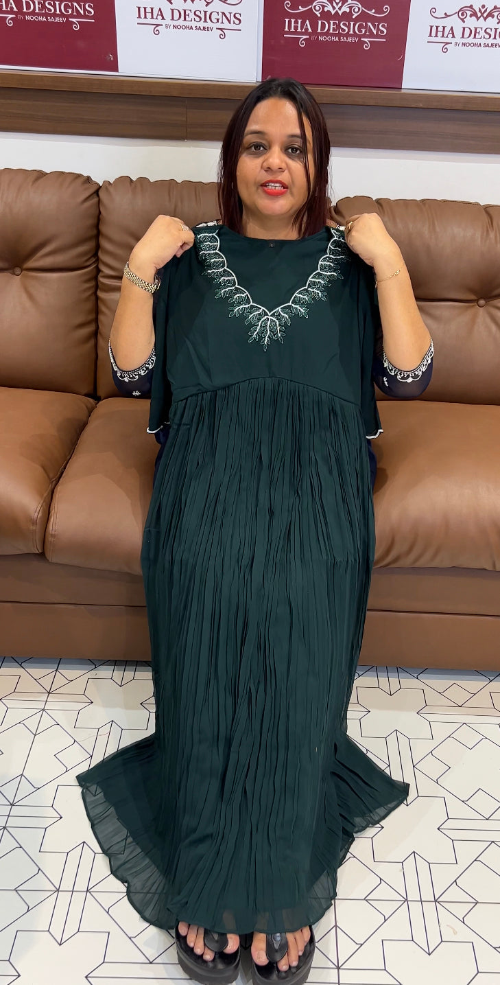 GEORGETTE HAND WORKED ALINE TOPS - IHA 8287