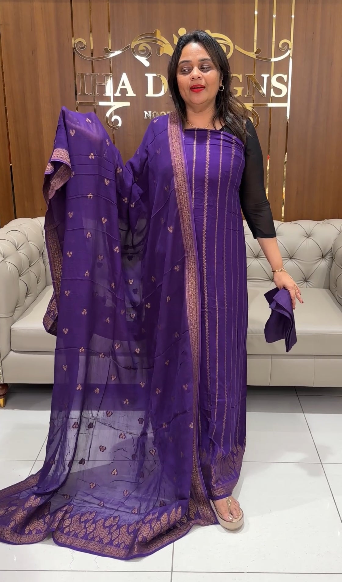 VISCOSE GEORGETTE UNSTITCHED SALWAR SUITS - IHA 24627