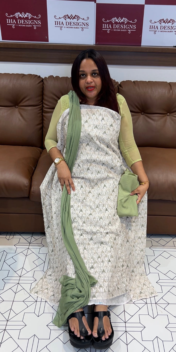 PRINTED COTTON UNSTITCHED SALWAR SUITS - IHA 8081