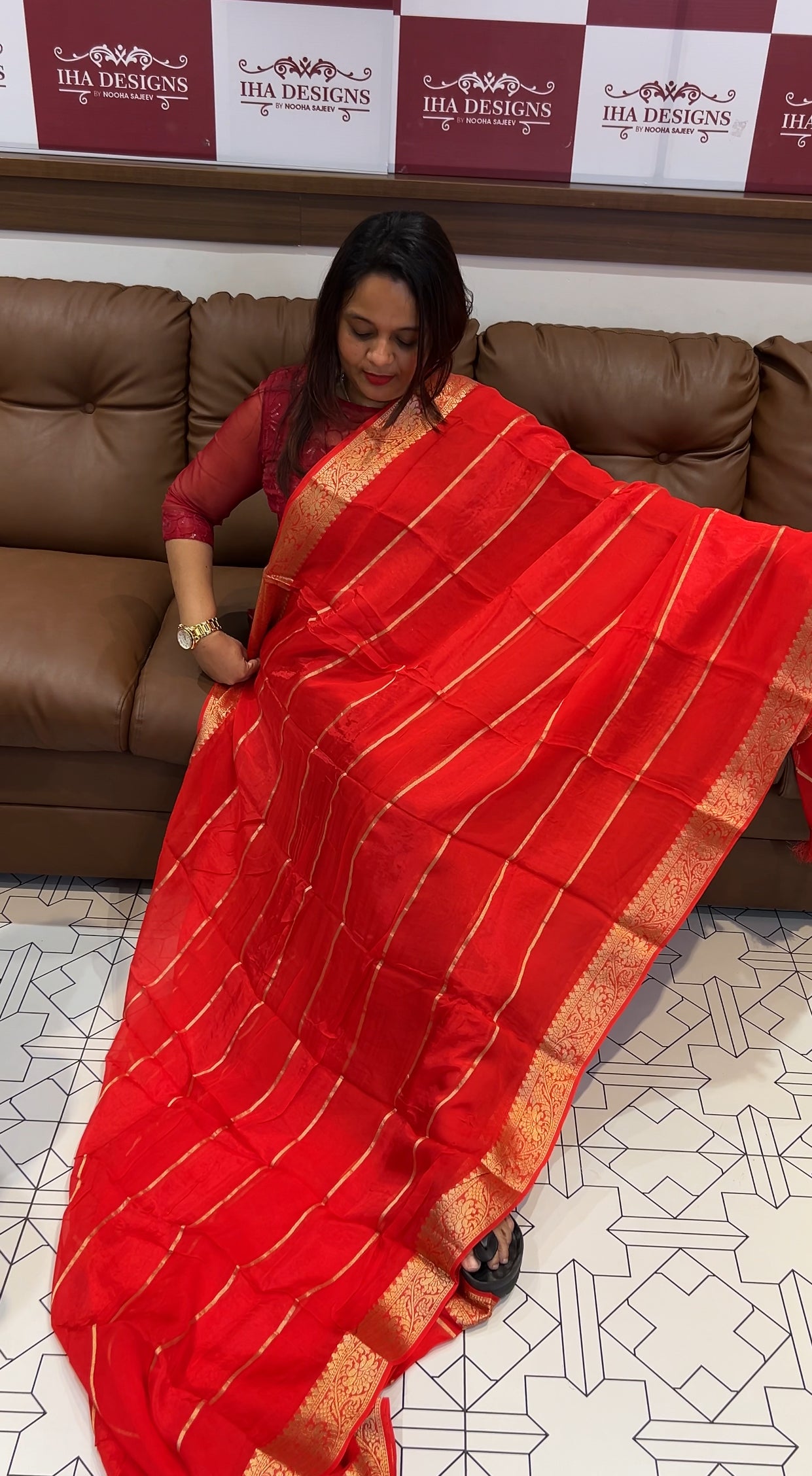 VISCOSE ORGANZA SAREES - IHA 9586