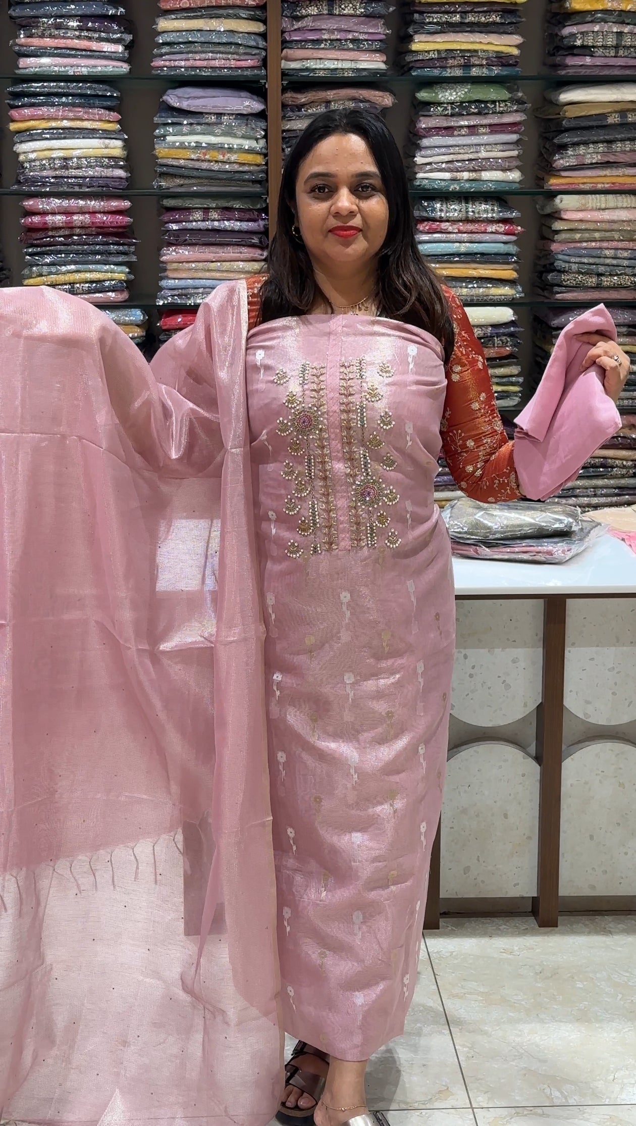 PREMIUM UNSTITCHED SALWAR SUITS - IHA 22228