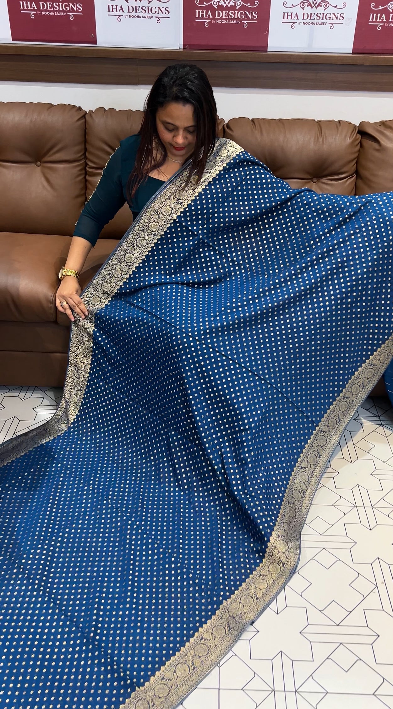 VISCOSE GEORGETTE BANARSI SILK SAREES - IHA 9756