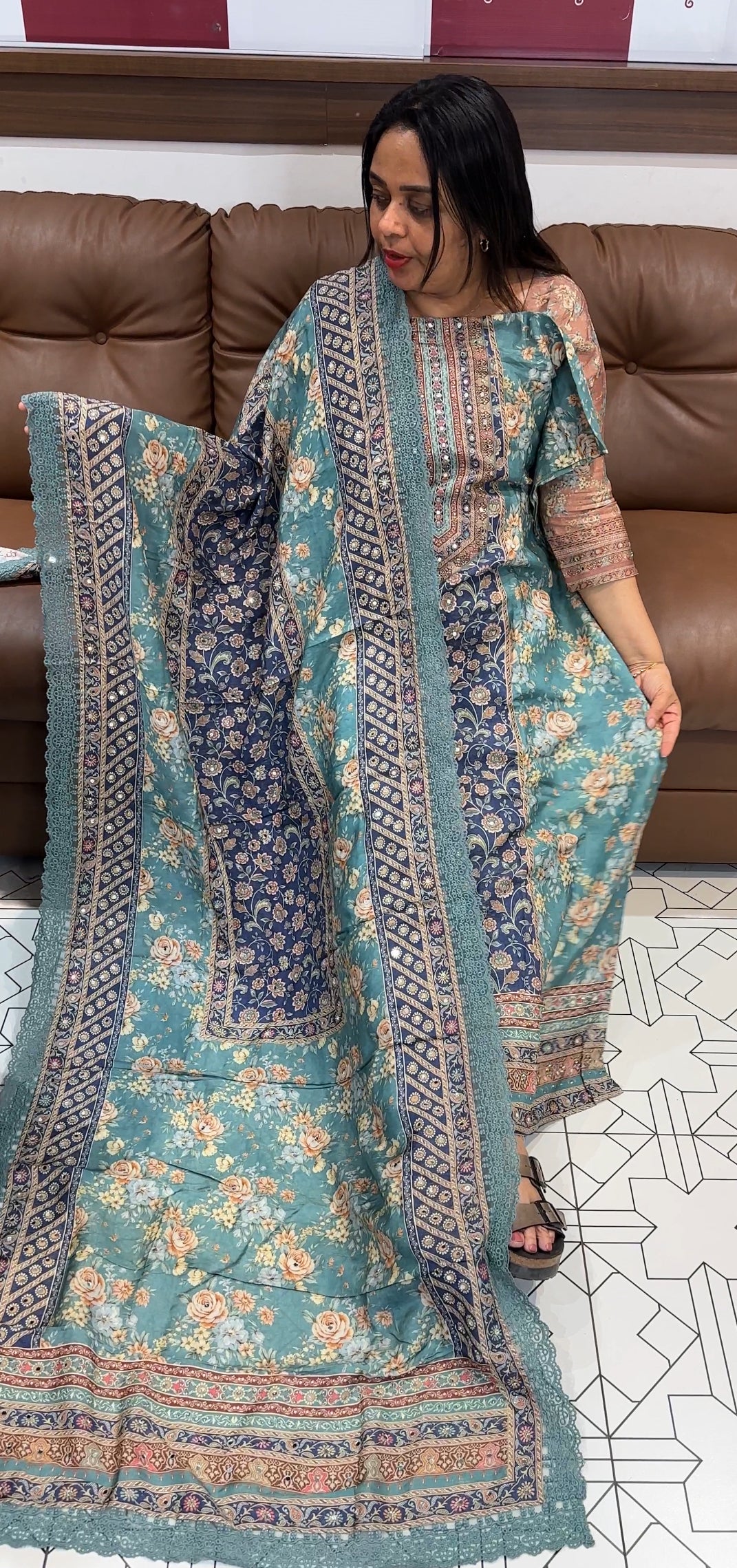 DIGITAL PRINTED SILK UNSTITCHED SALWAR SUITS - IHA 23011