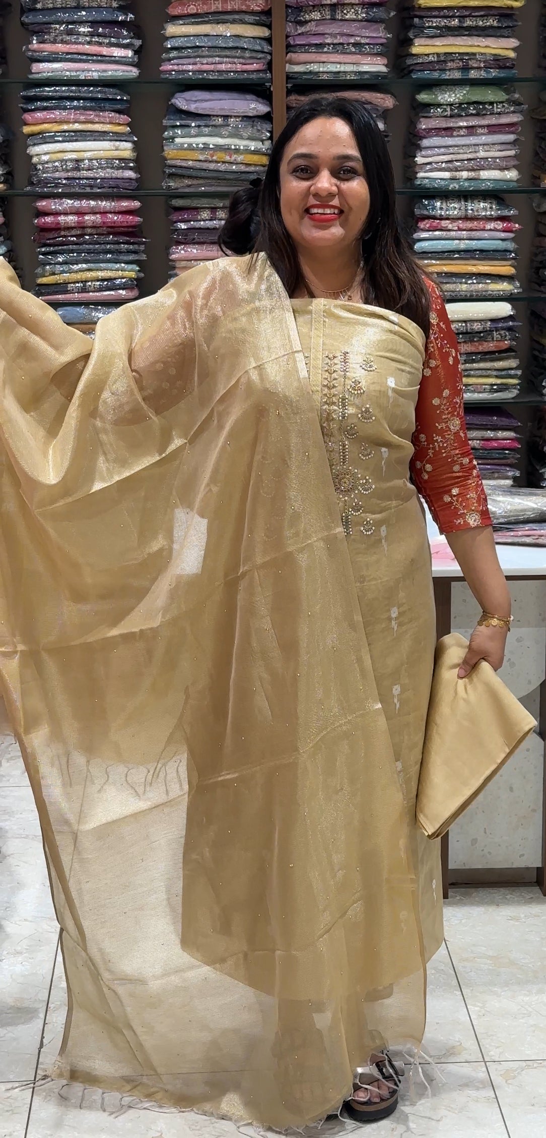 PREMIUM UNSTITCHED SALWAR SUITS - IHA 22228