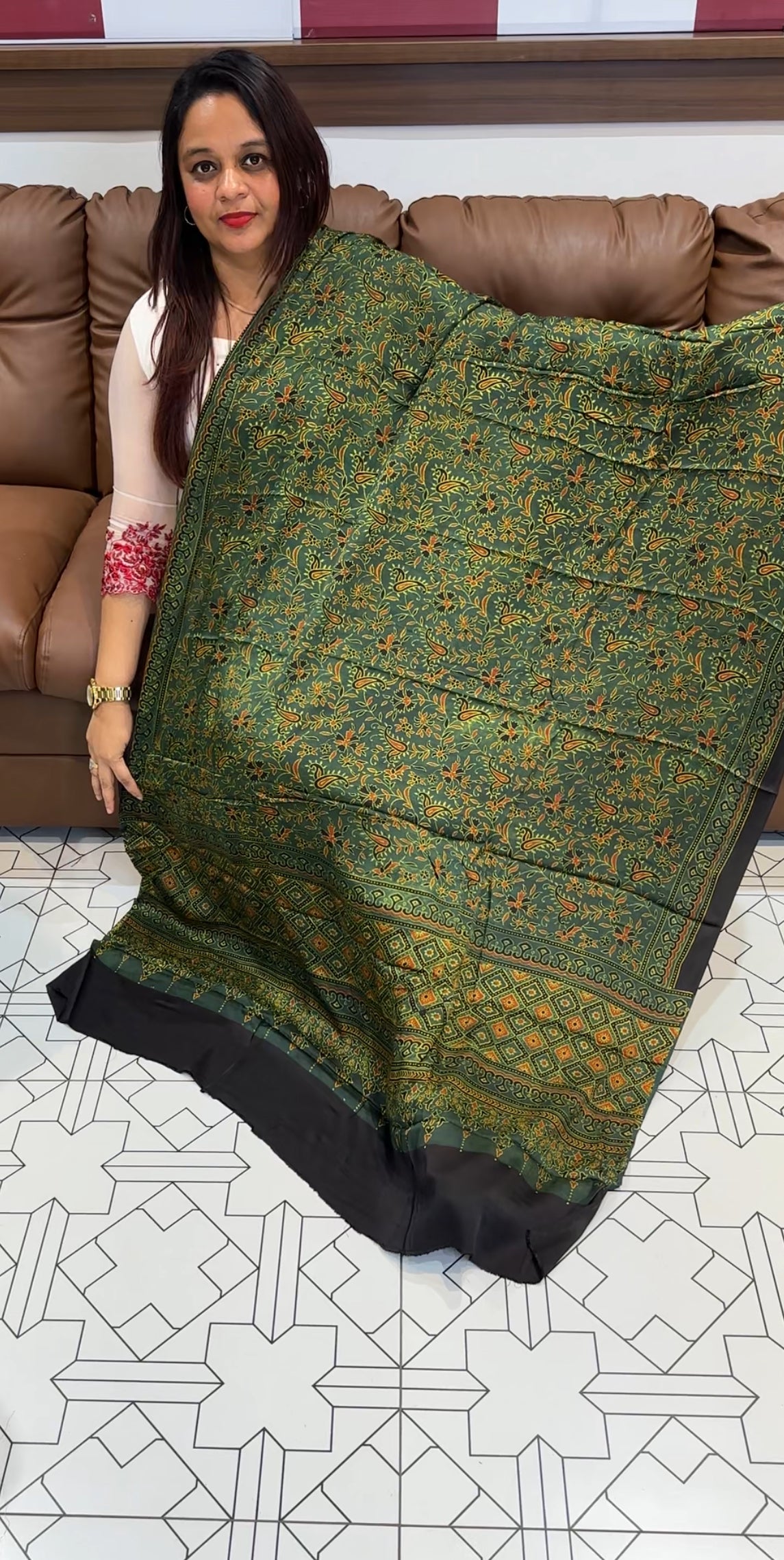 AJRAKH PRINTED MODAL DUPATTA - IHA 9629