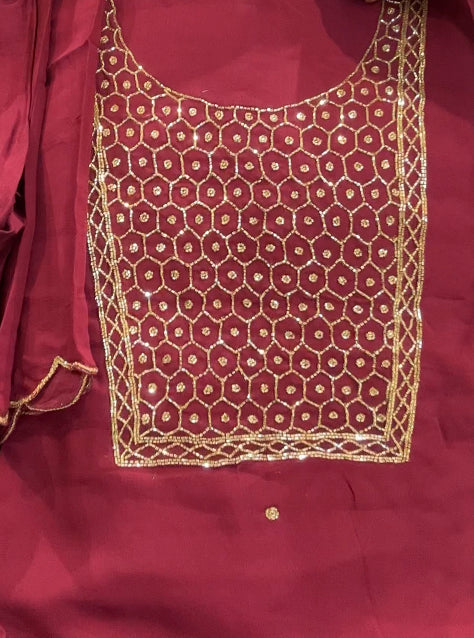 VISCOSE GEORGETTE UNSTITCHED SALWAR SUIT - IHA 8627