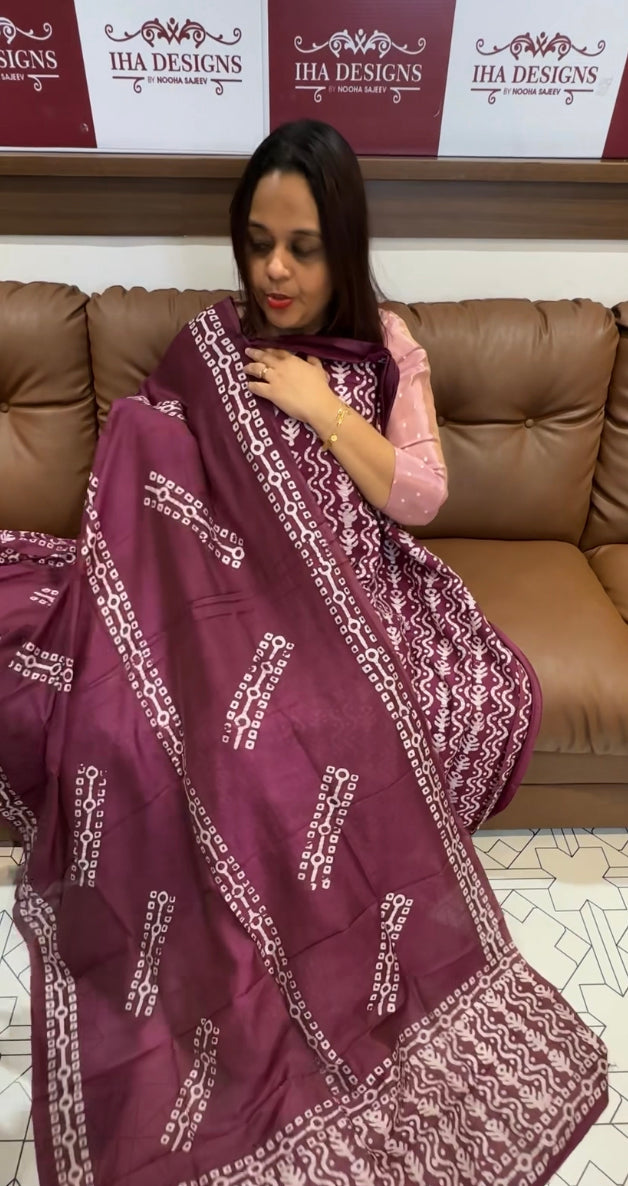 BATIK PRINTED UNSTITCHED SALWAR SUITS - IHA 8198