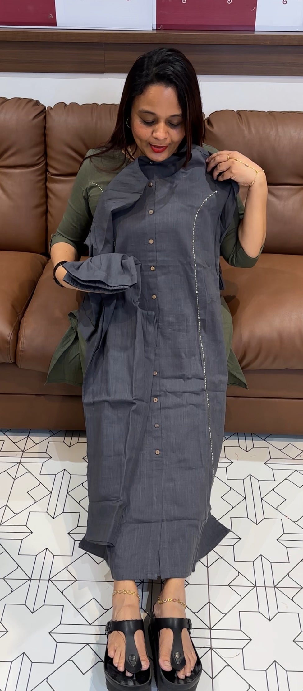 COTTON LINEN TOP AND BOTTOM - IHA 9888