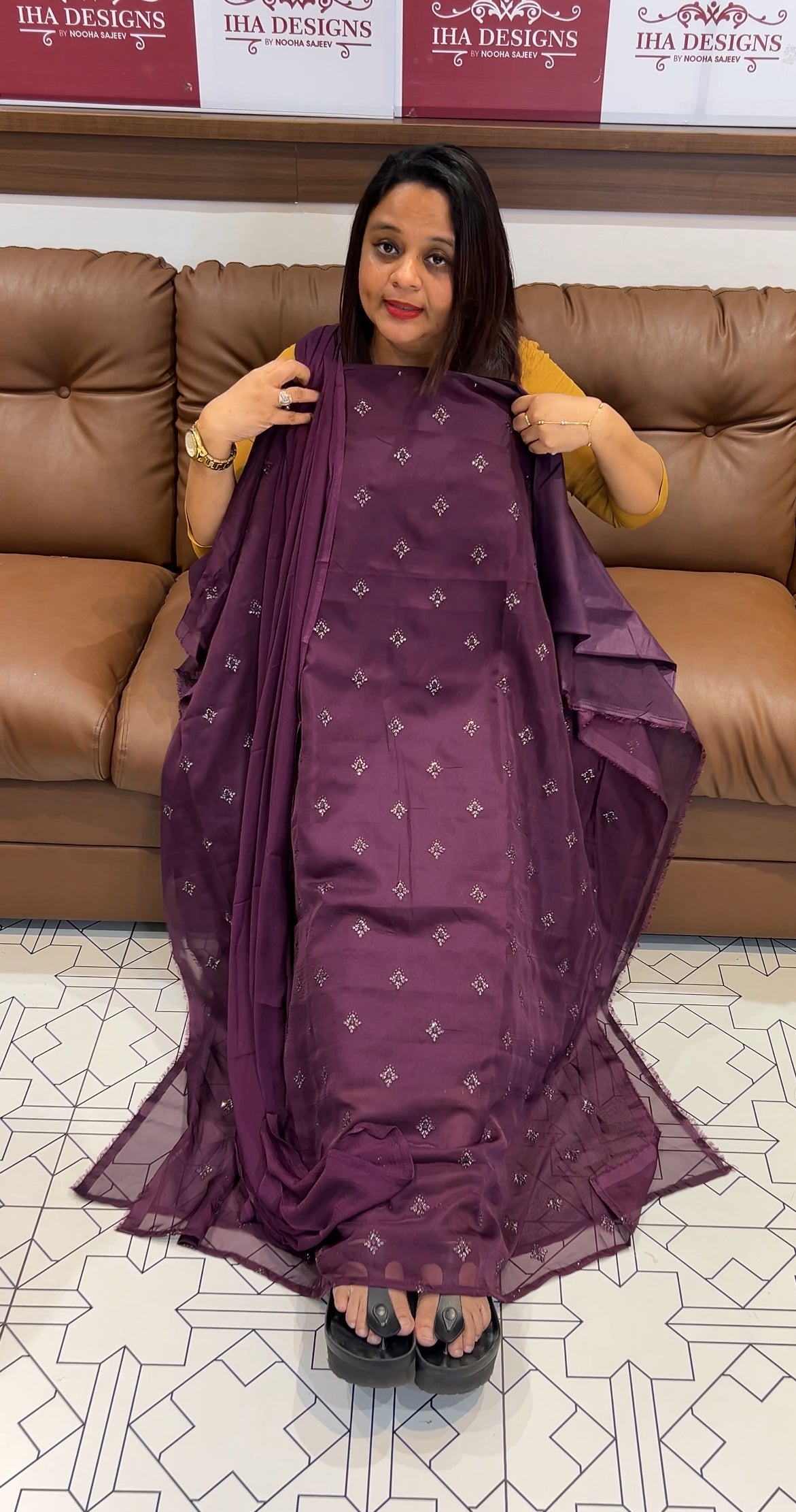 TABBY ORGANZA UNSTITCHED SALWAR SUITS - IHA 9735