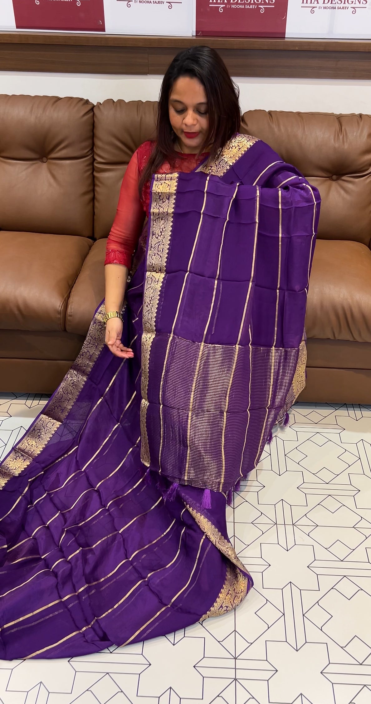 VISCOSE ORGANZA SAREES - IHA 9586