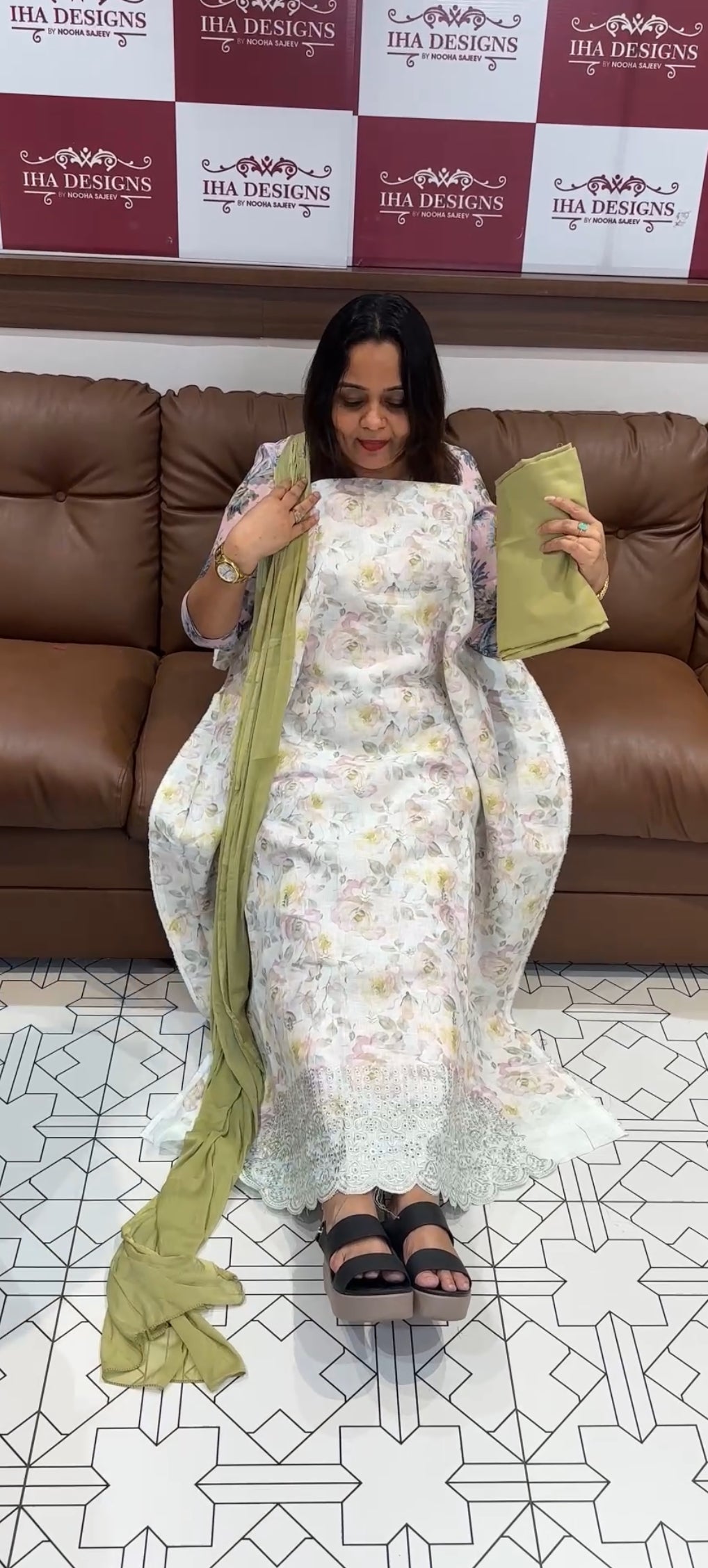 PRINTED UNSTITCHED SALWAR SUITS - IHA 22205