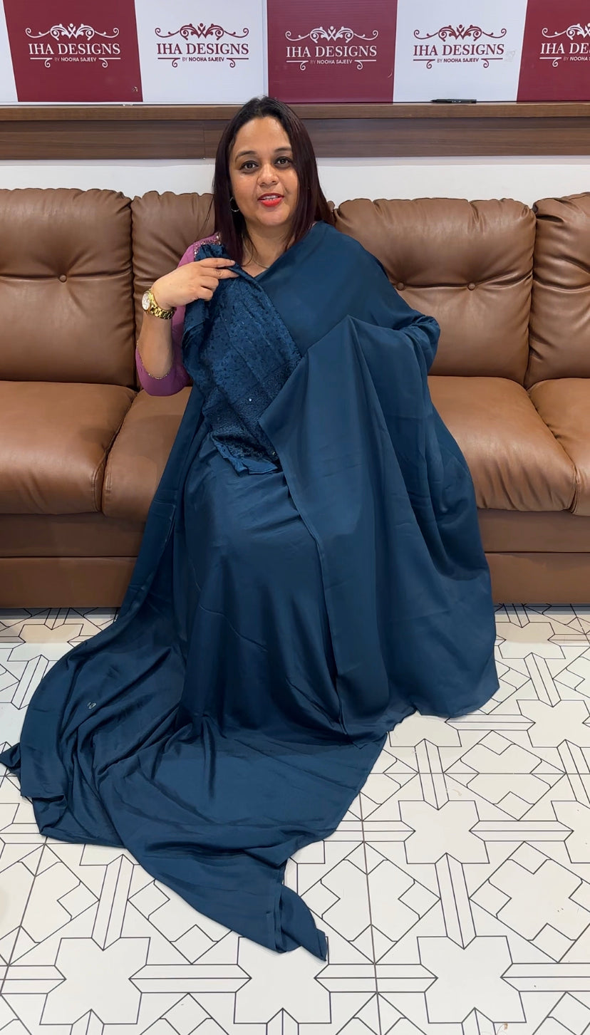 BUDGET BUY SEMI CRAPE SAREE - IHA 8145