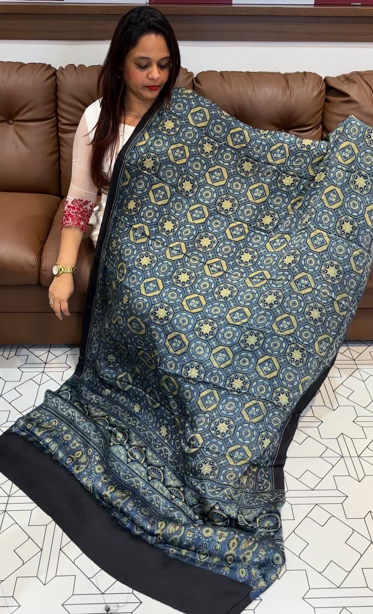AJRAKH PRINTED MODAL DUPATTA - IHA 9629