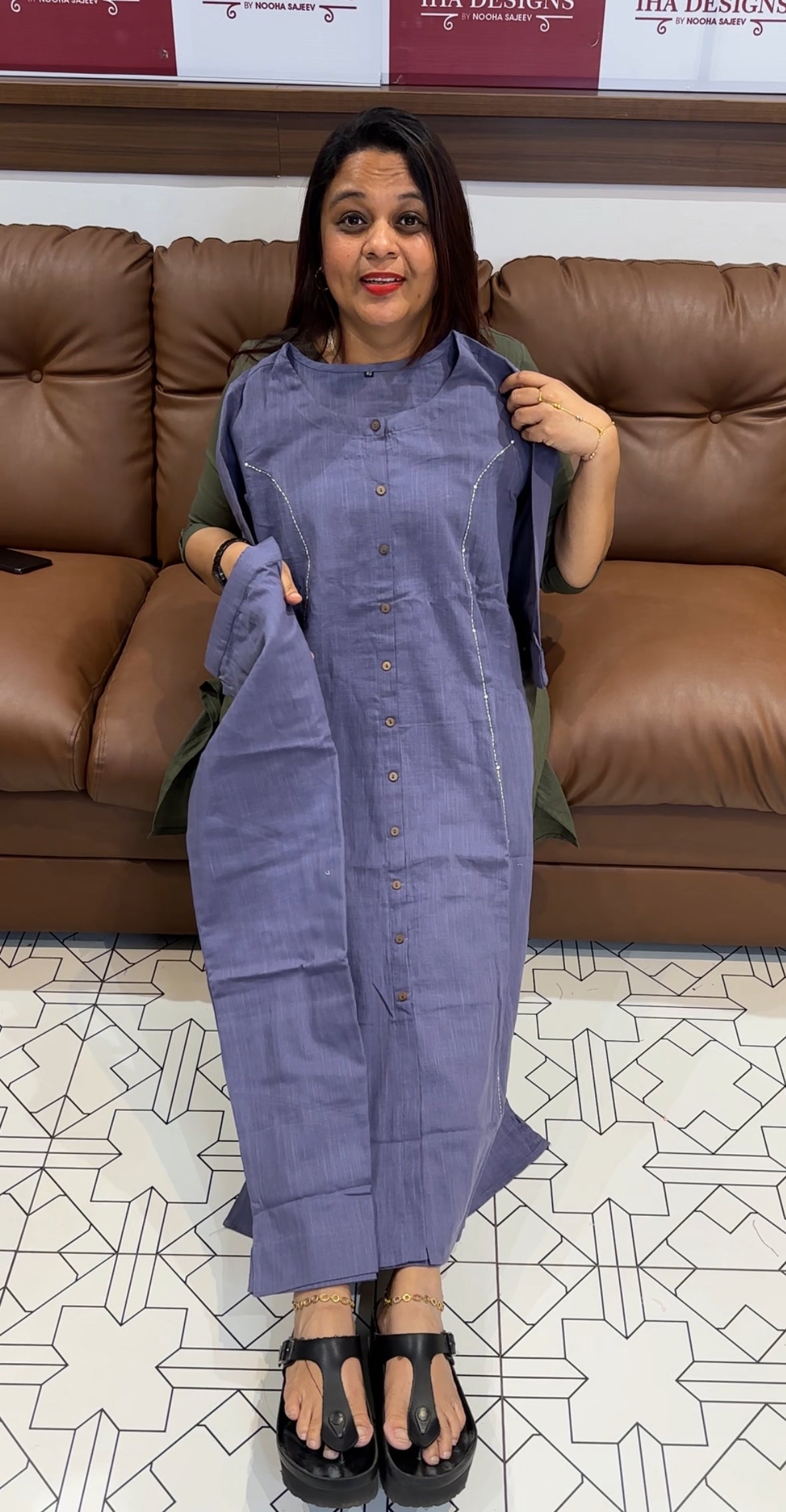COTTON LINEN TOP AND BOTTOM - IHA 9888