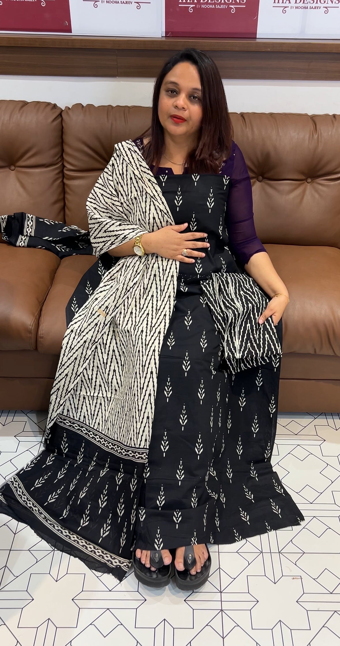 COTTON PRINTED UNSTITCHED SALWAR SUITS - IHA 9789