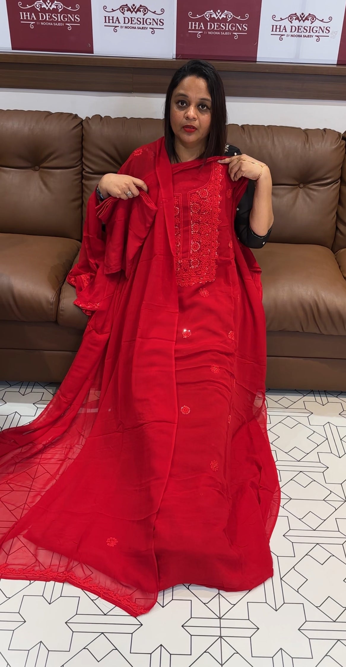 LUCKNOWI CHIKANKARI UNSTITCHED SALWAR SUITS COLLECTION - IHA 9705