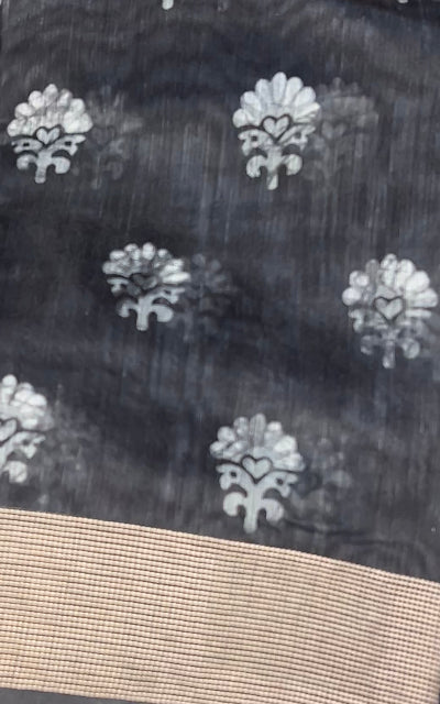 BUDGET BUY PRINTED SEMI LINEN SAREE - IHA 8169