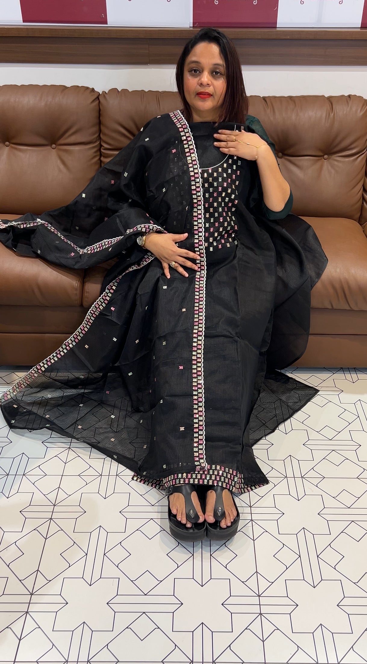 FORWARD SILKY KOTA UNSTITCHED SALWAR SUITS - IHA 9750