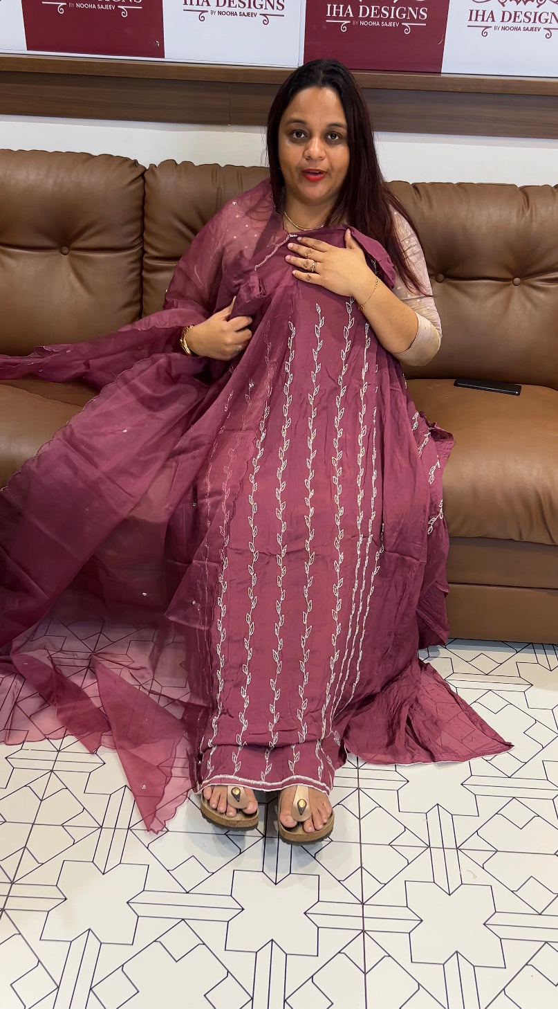 PLATINUM CHIFFON UNSTITCHED SALWAR SUITS - IHA 8252