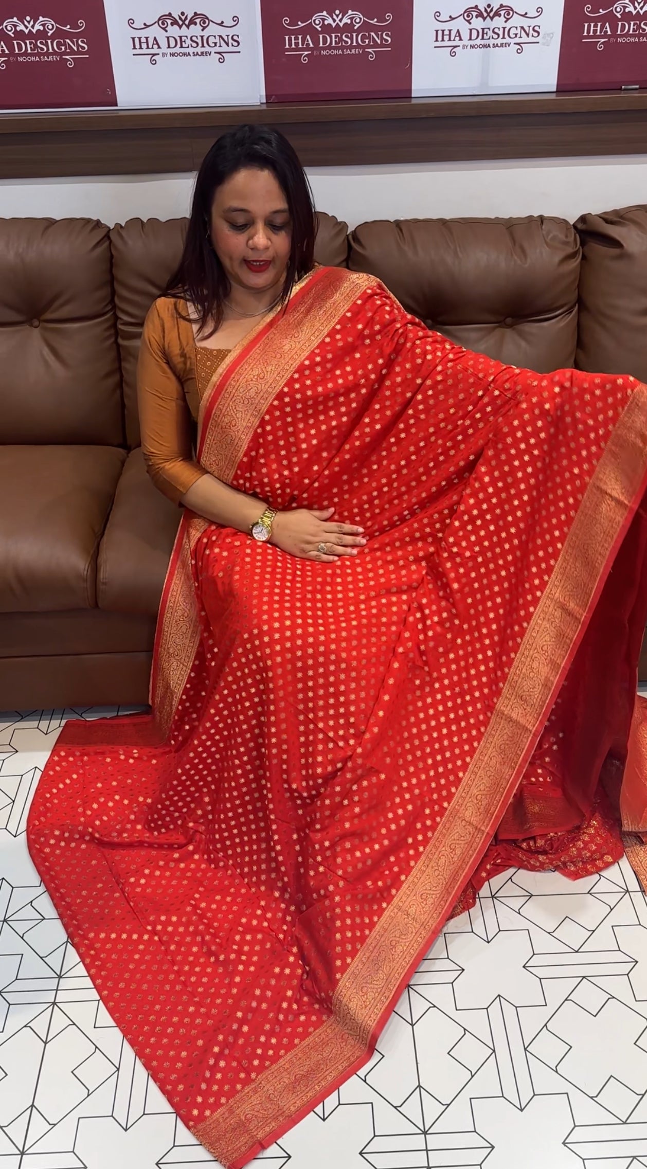 FORWARD GEORGETTE BANARASI SILK SAREES - IHA 9612