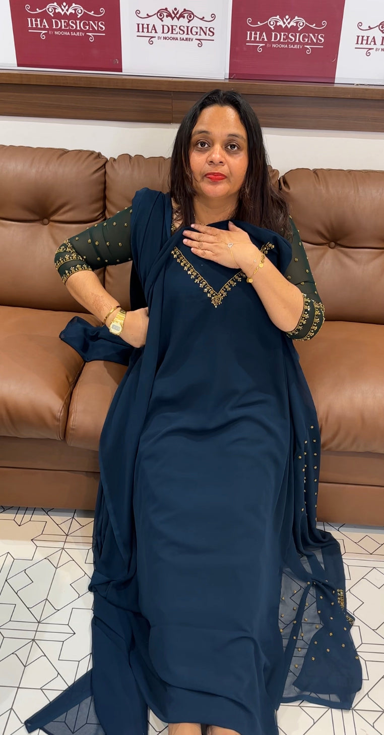 IHA'S IN-HOUSE HAND WORKED UNSTITCHED SALWAR SUITS - IHA 22852