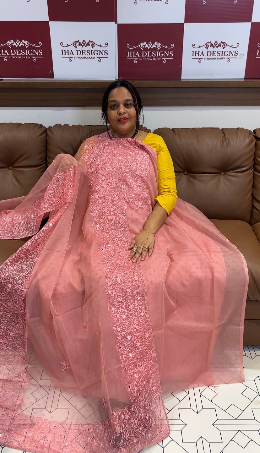 DIGITAL PRINTED ORGANZA UNSTITCHED SALWAR SUIT - IHA 8600